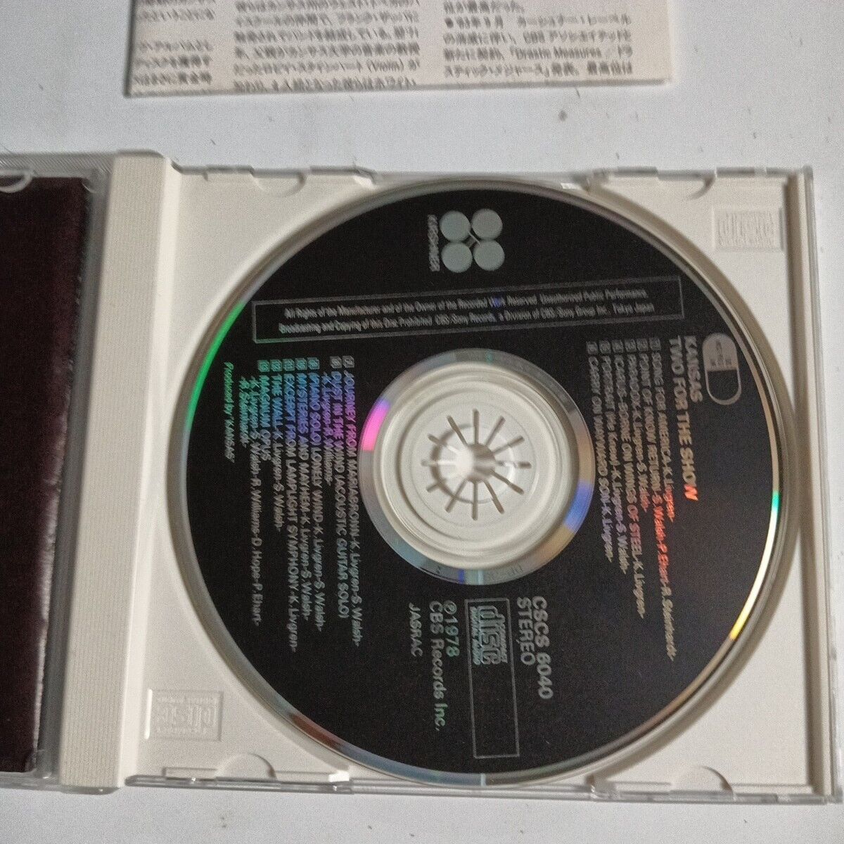 Kansas – Two For The Show (CD, 1990) cscs-6040 Japan