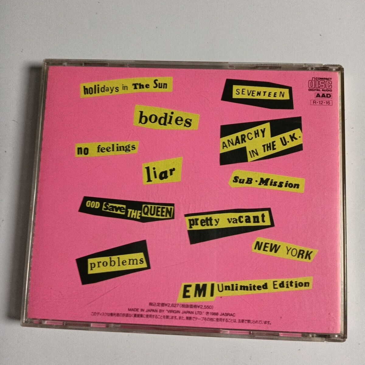 Never Mind The Bollocks Here's The Sex Pistols (CD, 1988) vjd-28093 Japan