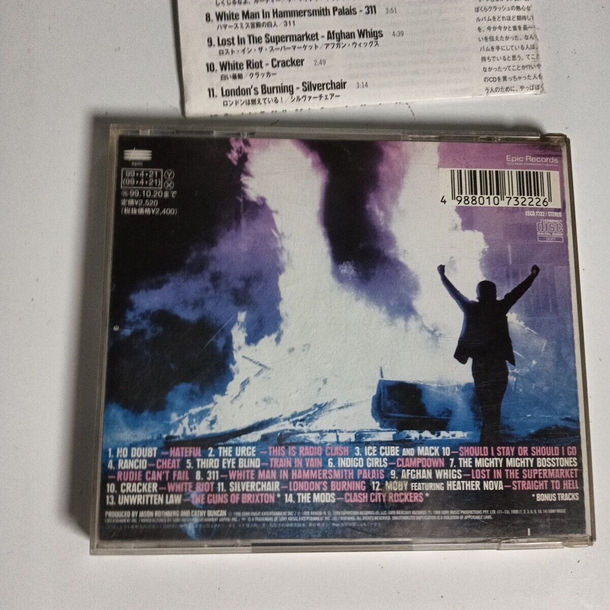 Burning London: The Clash Tribute (CD, 1999) esca-7322 Japan Bonus Track