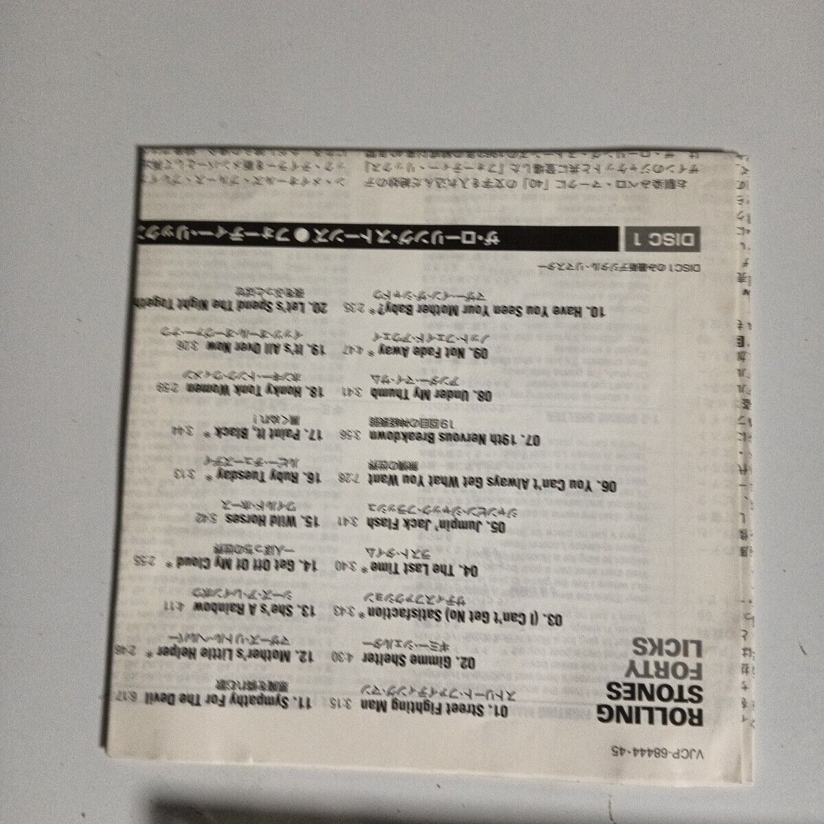 The Rolling Stones – Forty Licks (CD, 2002) vjcp-68444-45 Japan