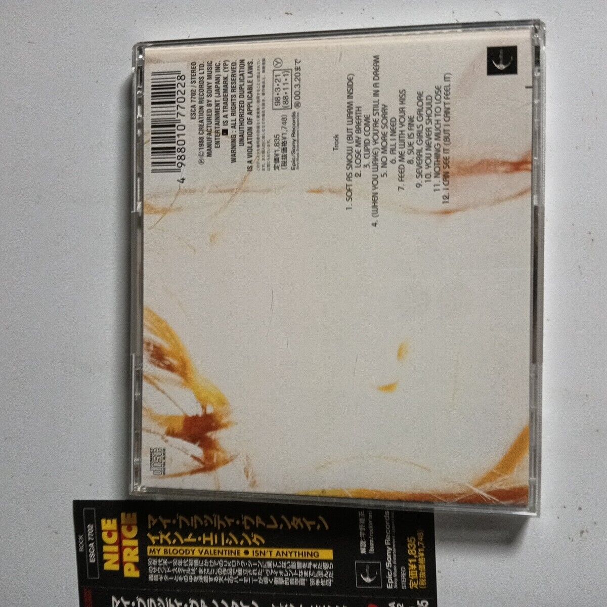 My Bloody Valentine – Isn't Anything (CD, 1998) esca-7702 Japan obi