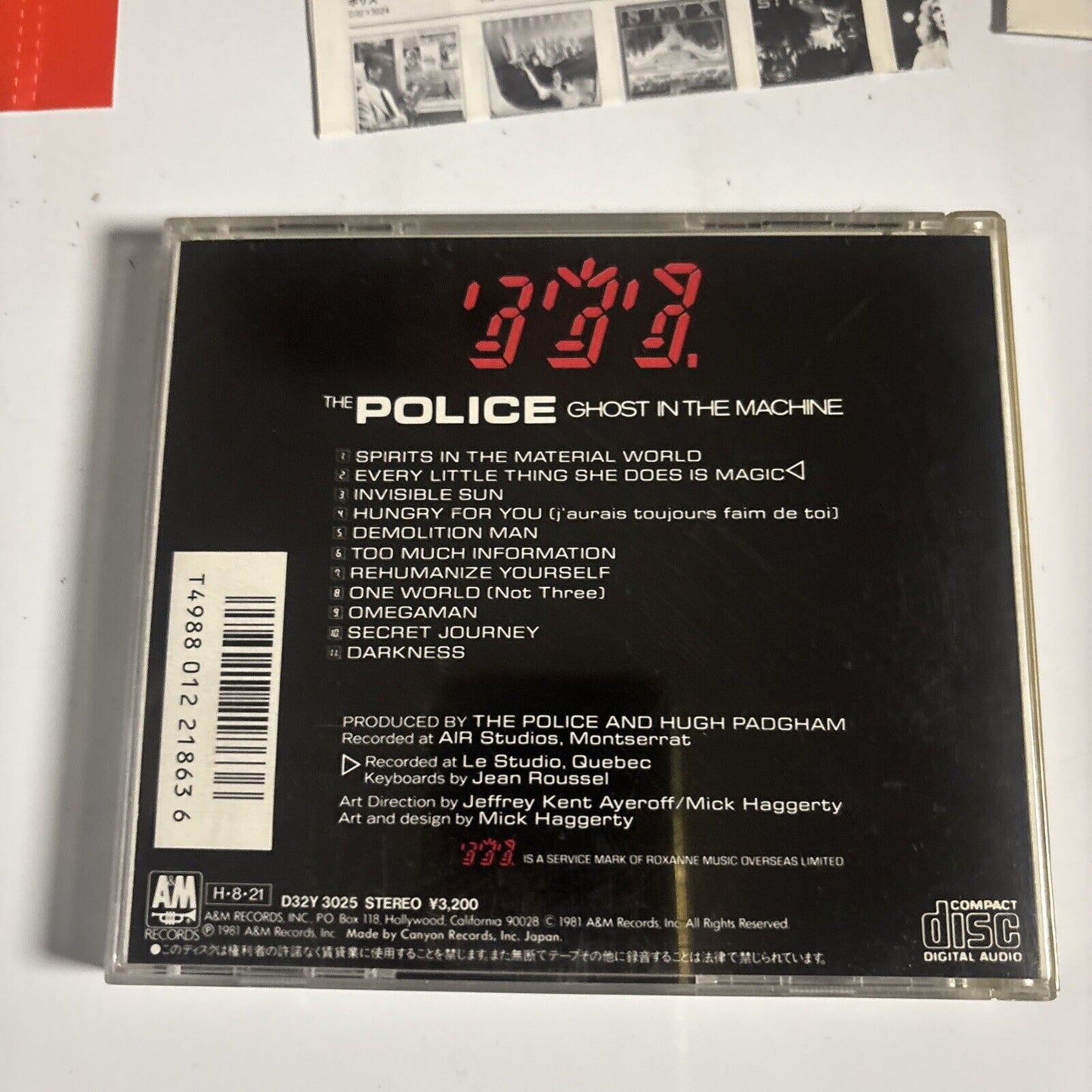The Police – Ghost In The Machine (CD, 1986) d32y-3025 Japan obi