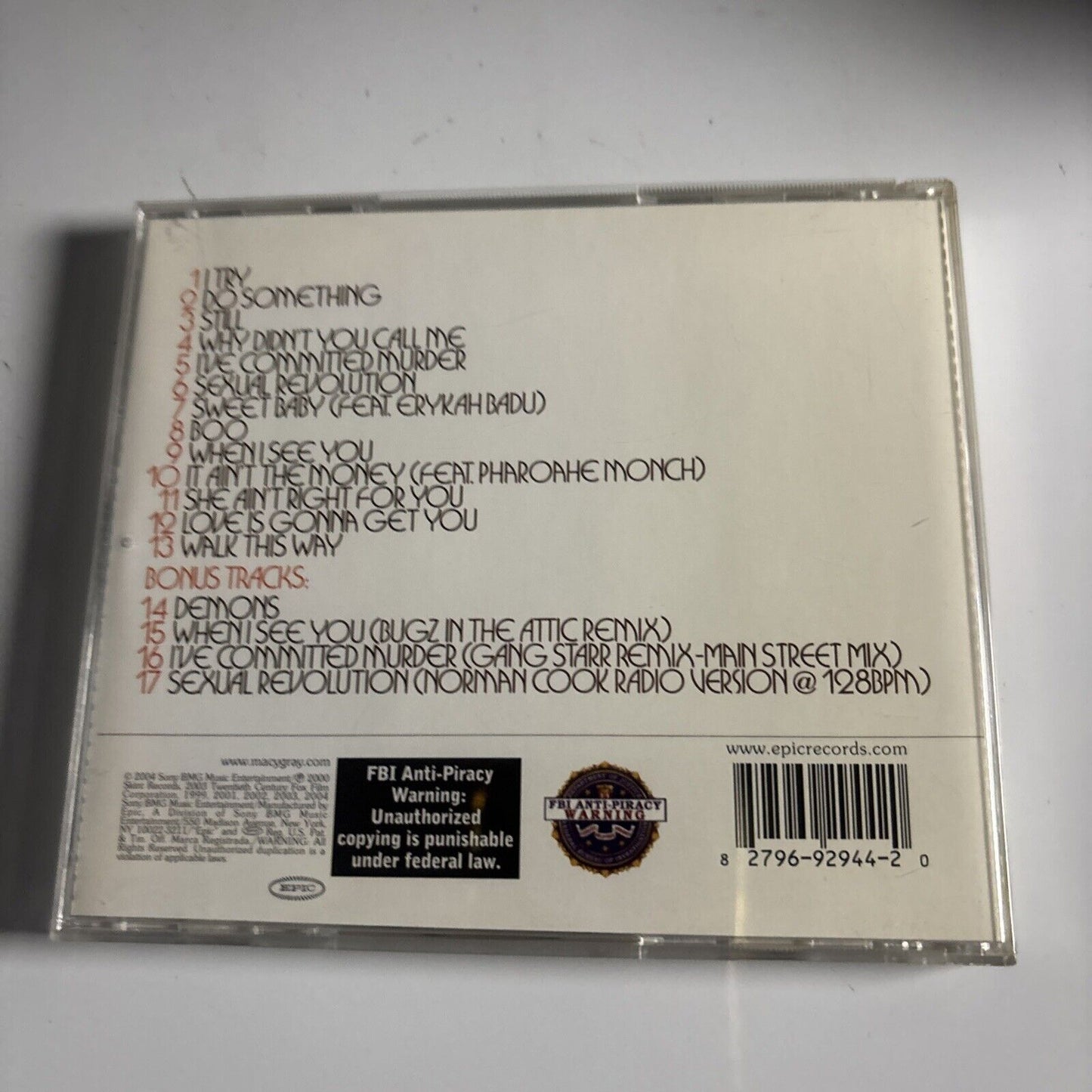Macy Gray - The Very Best Of Macy Gray (CD, 2004) EK 92944