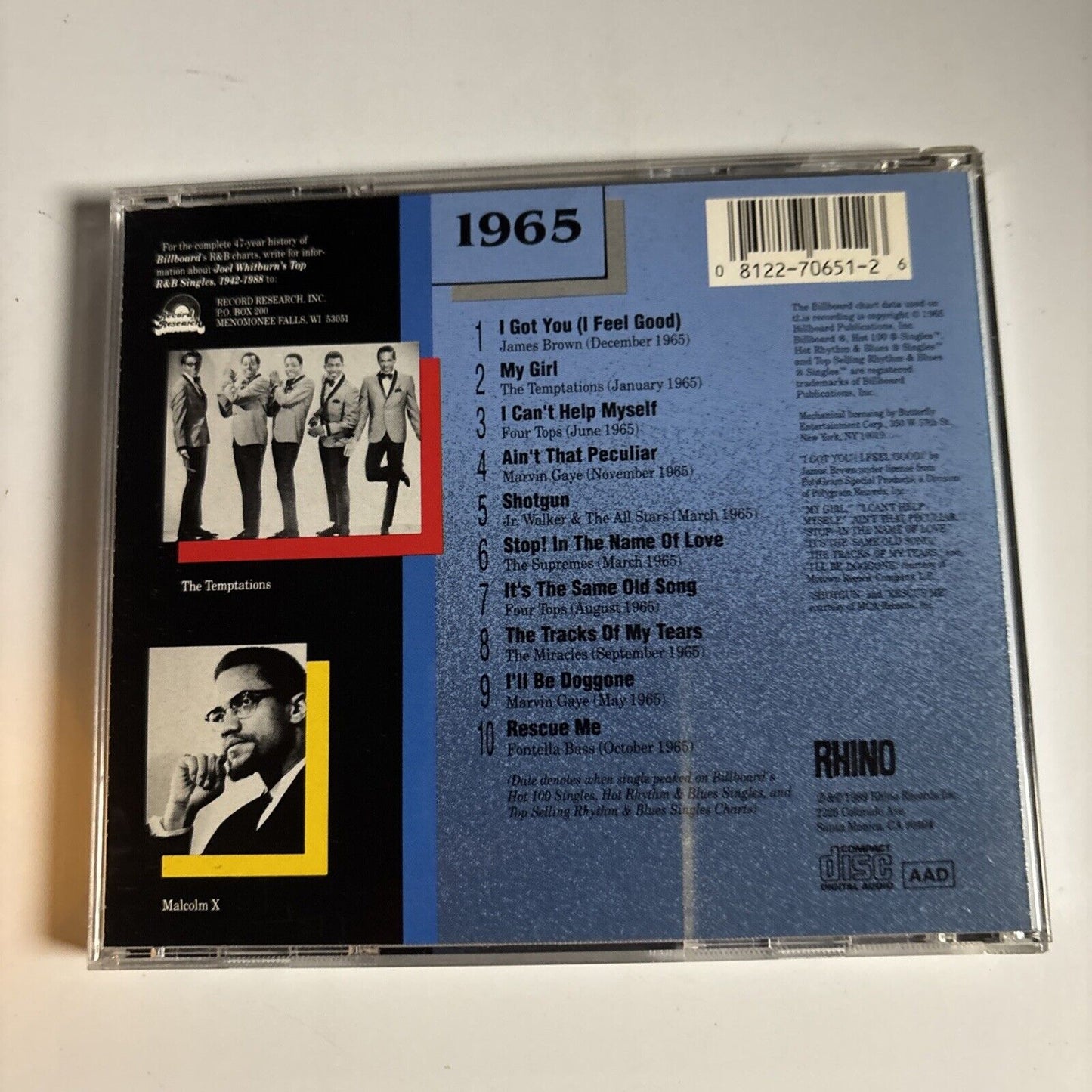 Billboard Top R&B Hits - 1965 (CD, 1989) R2 70651
