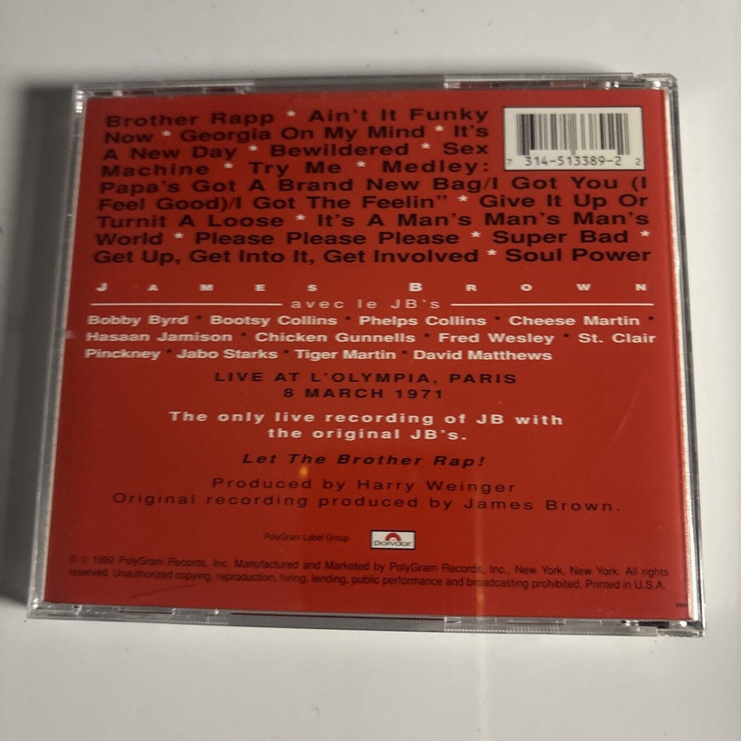 James Brown – Love Power Peace (Live At The Olympia, Paris, 1971) (CD, 1992)