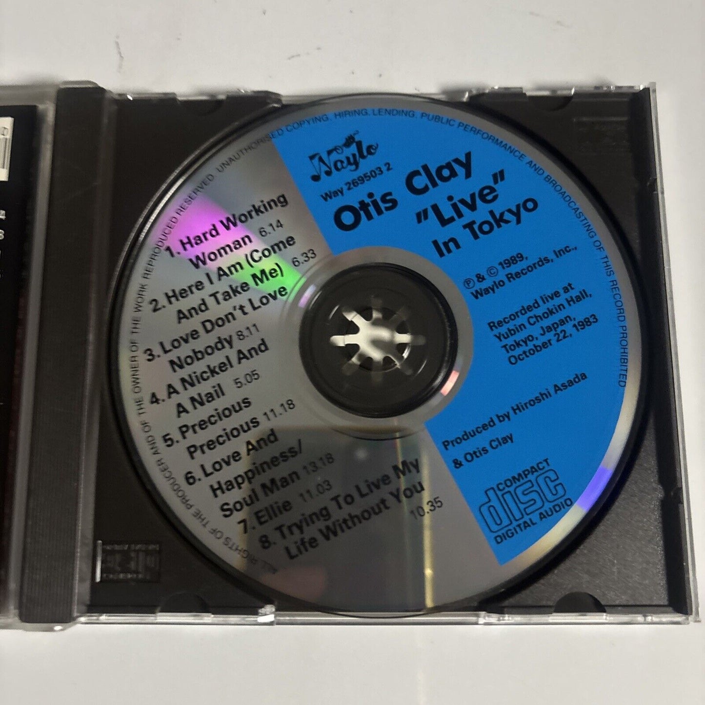 Otis Clay – "Live" In Tokyo (CD, 1989) Way 269503 2