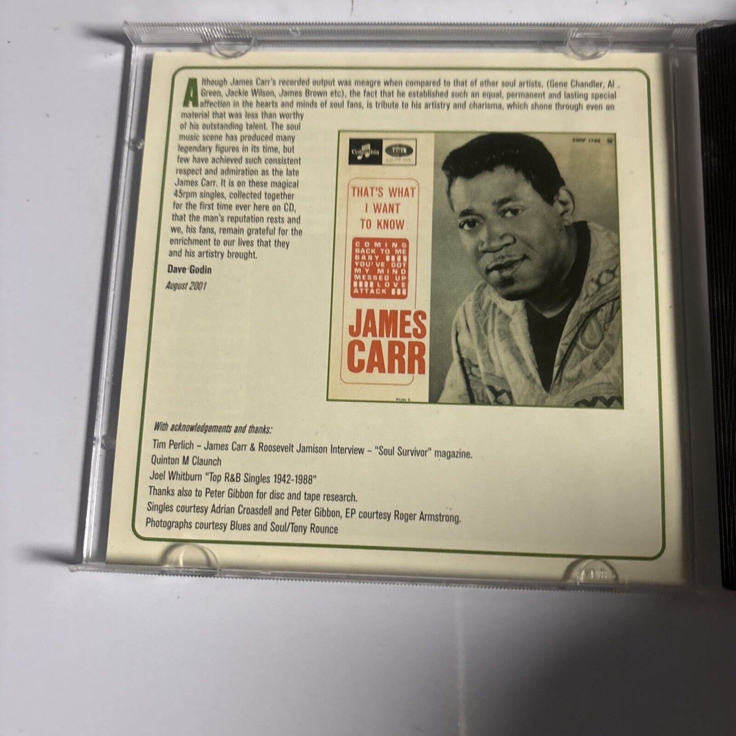 James Carr – The Complete Goldwax Singles (CD, 2001) CDKEND 202