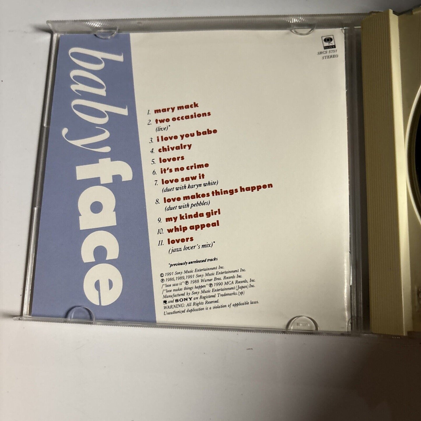 Babyface – A Closer Look (CD, 1991) srcs-5751 Japan