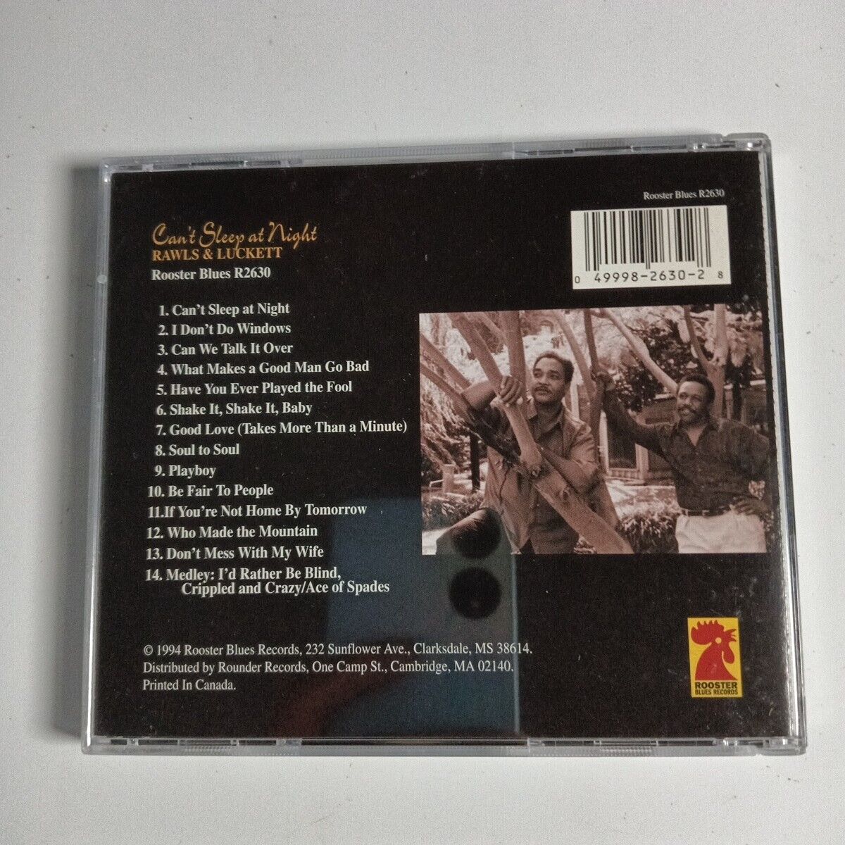 Rawls & Luckett – Can't Sleep At Night (CD, 1994) R2630