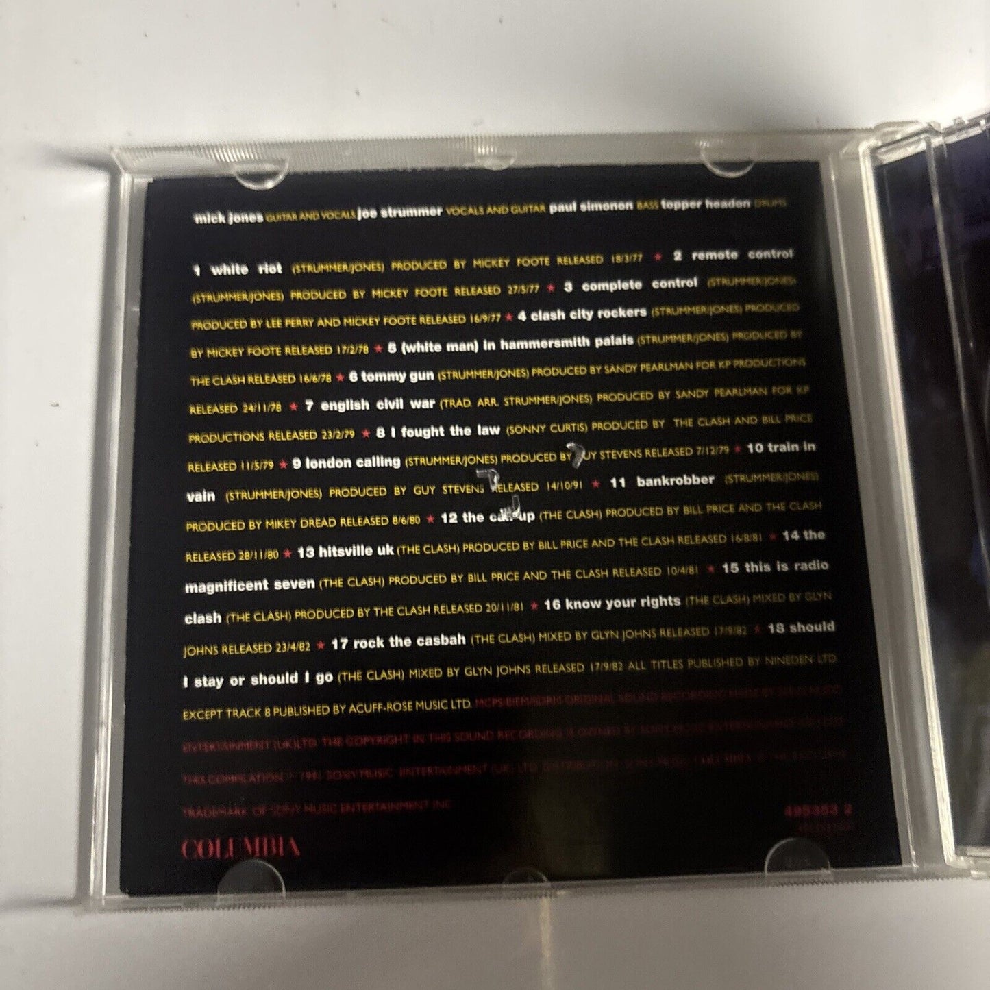 The Clash - The Singles (CD, 1999) Columbia 495353 2