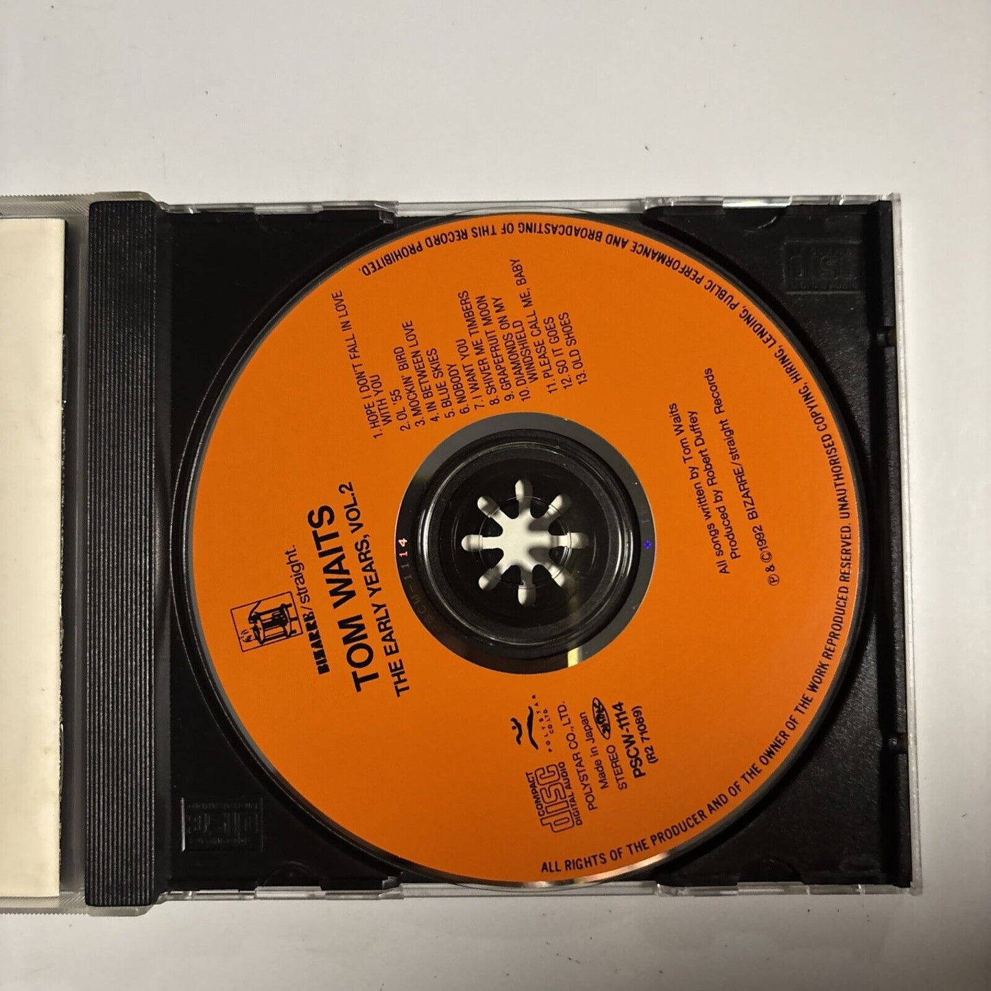 Tom Waits – The Early Years Vol. 2 (CD, 1993) pscw-1114 Japan