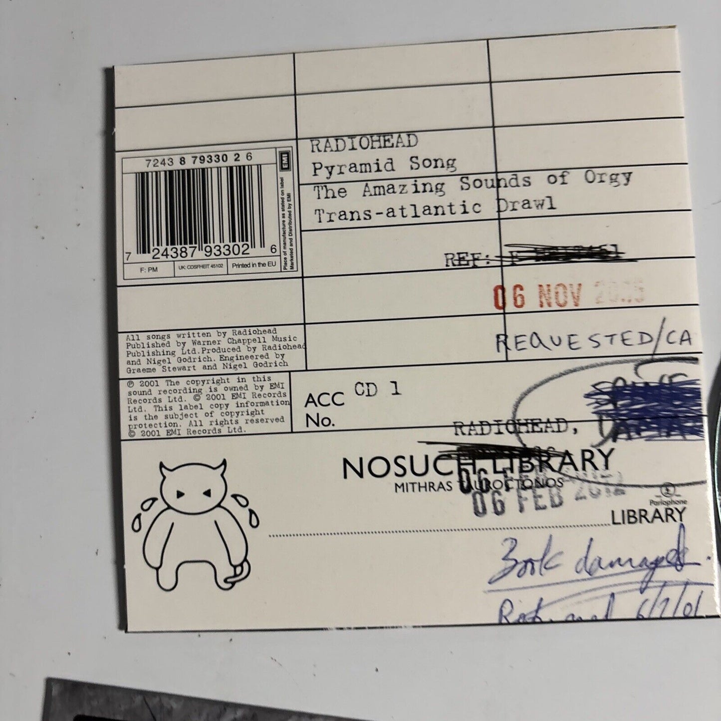 Radiohead – Pyramid Song (2001, CD1 + CD 2, CD, 2-Disc)