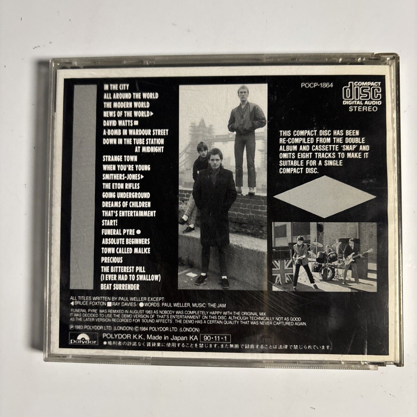 The Jam – Compact Snap (CD, 1990) pocp-1864 Japan