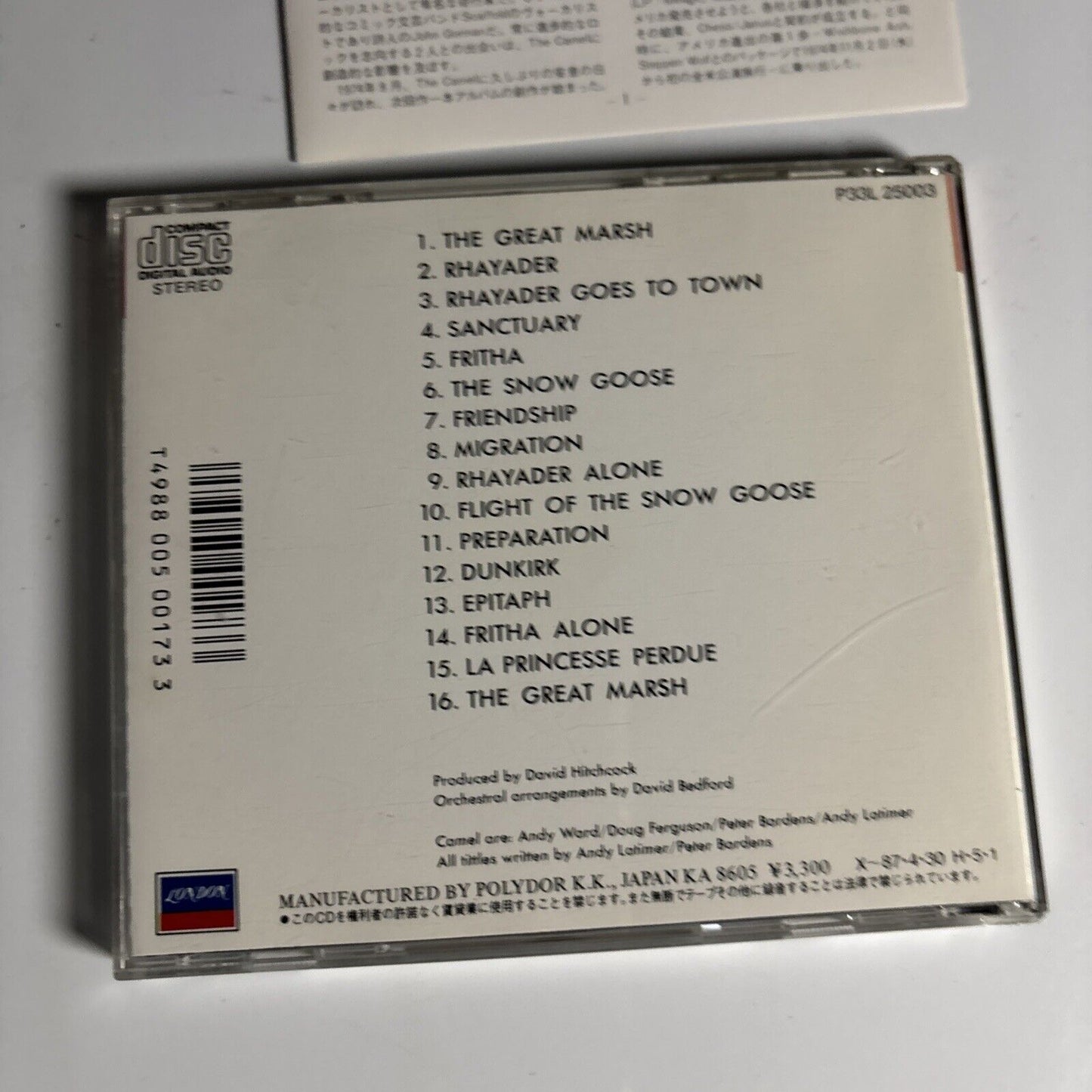 Camel – The Snow Goose (CD, 1986) P33L 25003 Japan