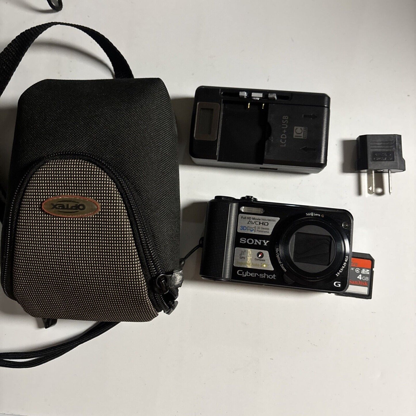 Sony Cyber-Shot DSC-HX7V Digital Camera GPS Charger 4GB SD Card Case 16.2MP
