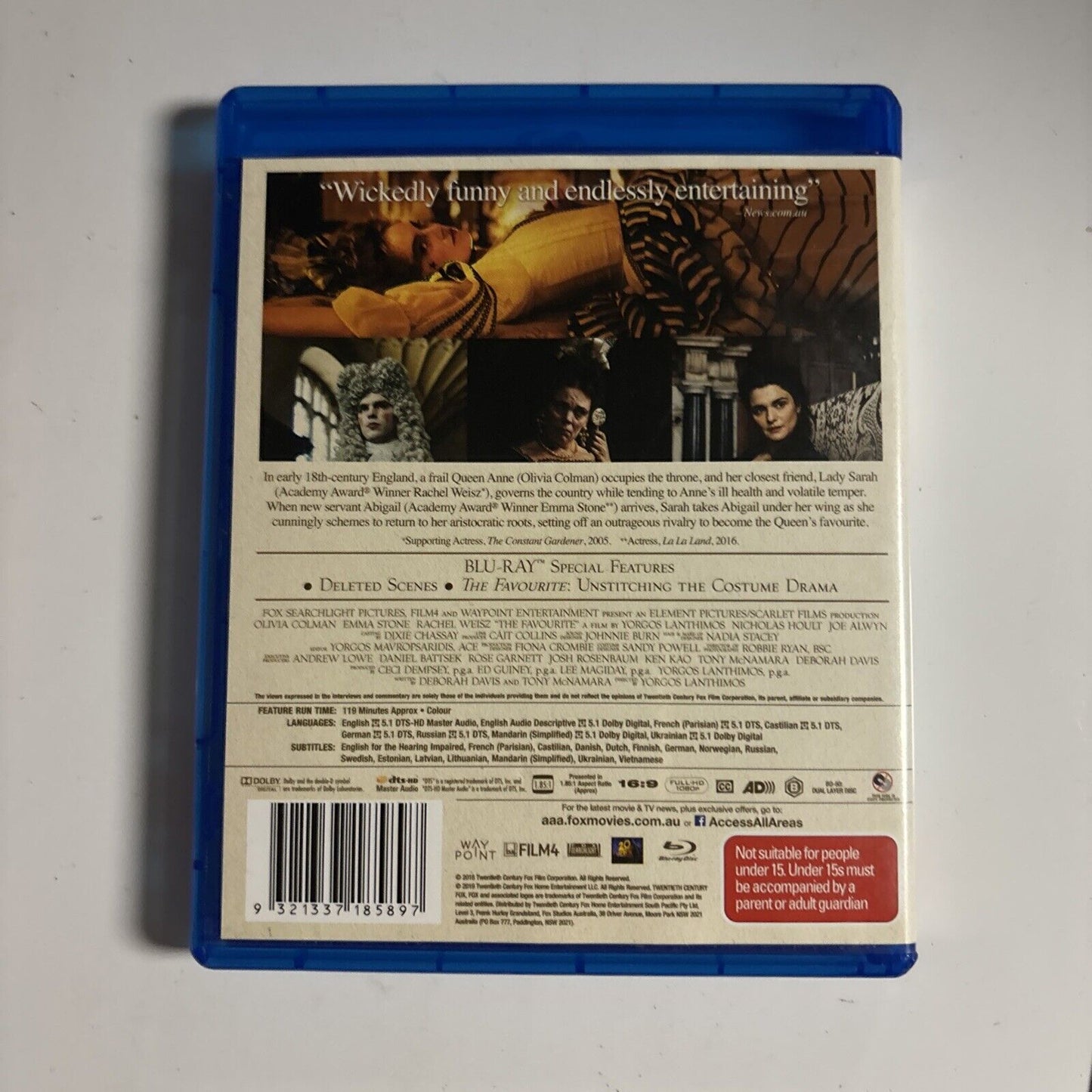 The Favourite (Blu-ray, 2018) Olivia Colman, Emma Stone Region B