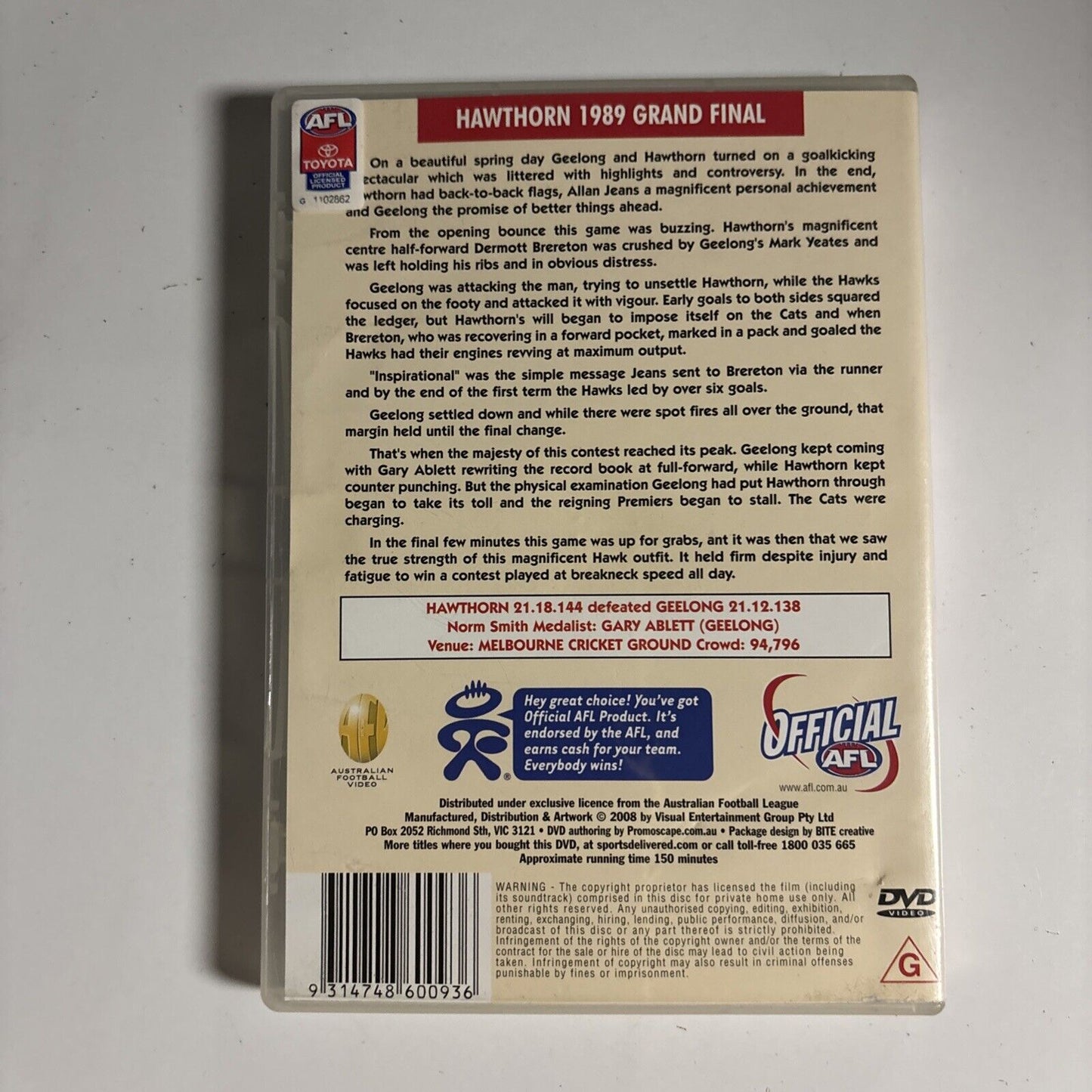 Afl Premiers 1989 - Hawthorn (DVD) All Regions