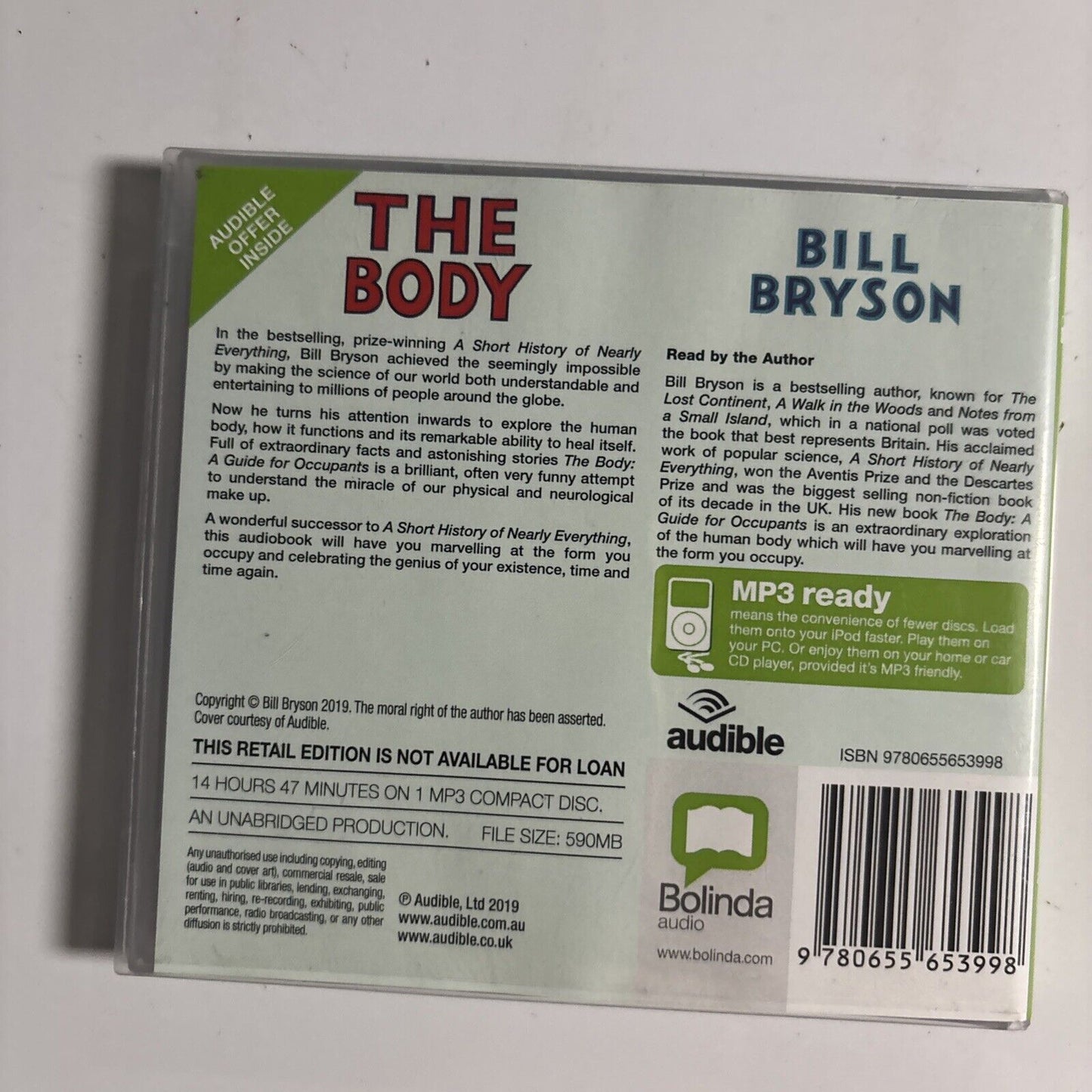 The Body: A Guide for Occupants by Bill Bryson (Audio CD, 2020)