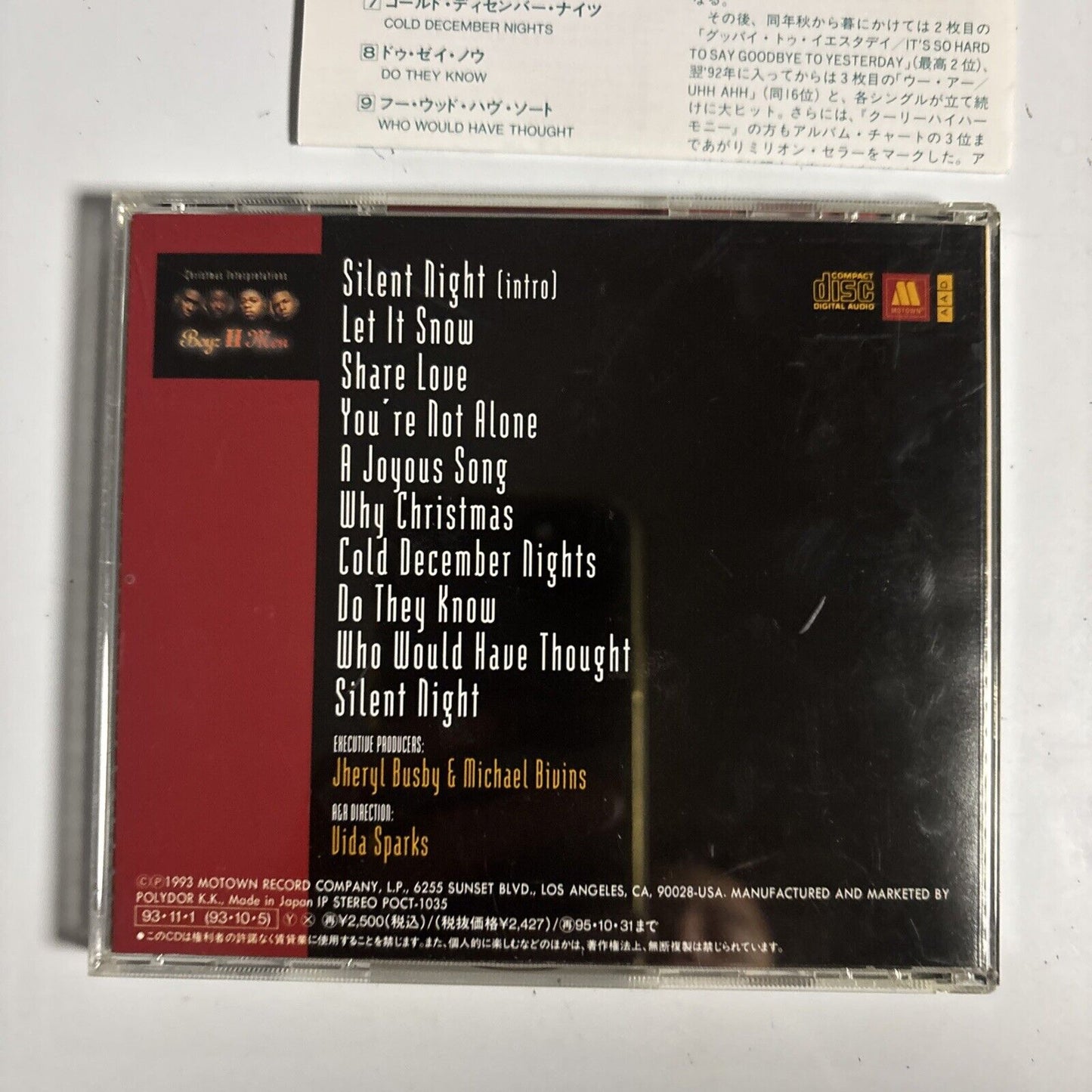 Boyz II Men – Christmas Interpretations (CD, 1993) poct-1035 Japan