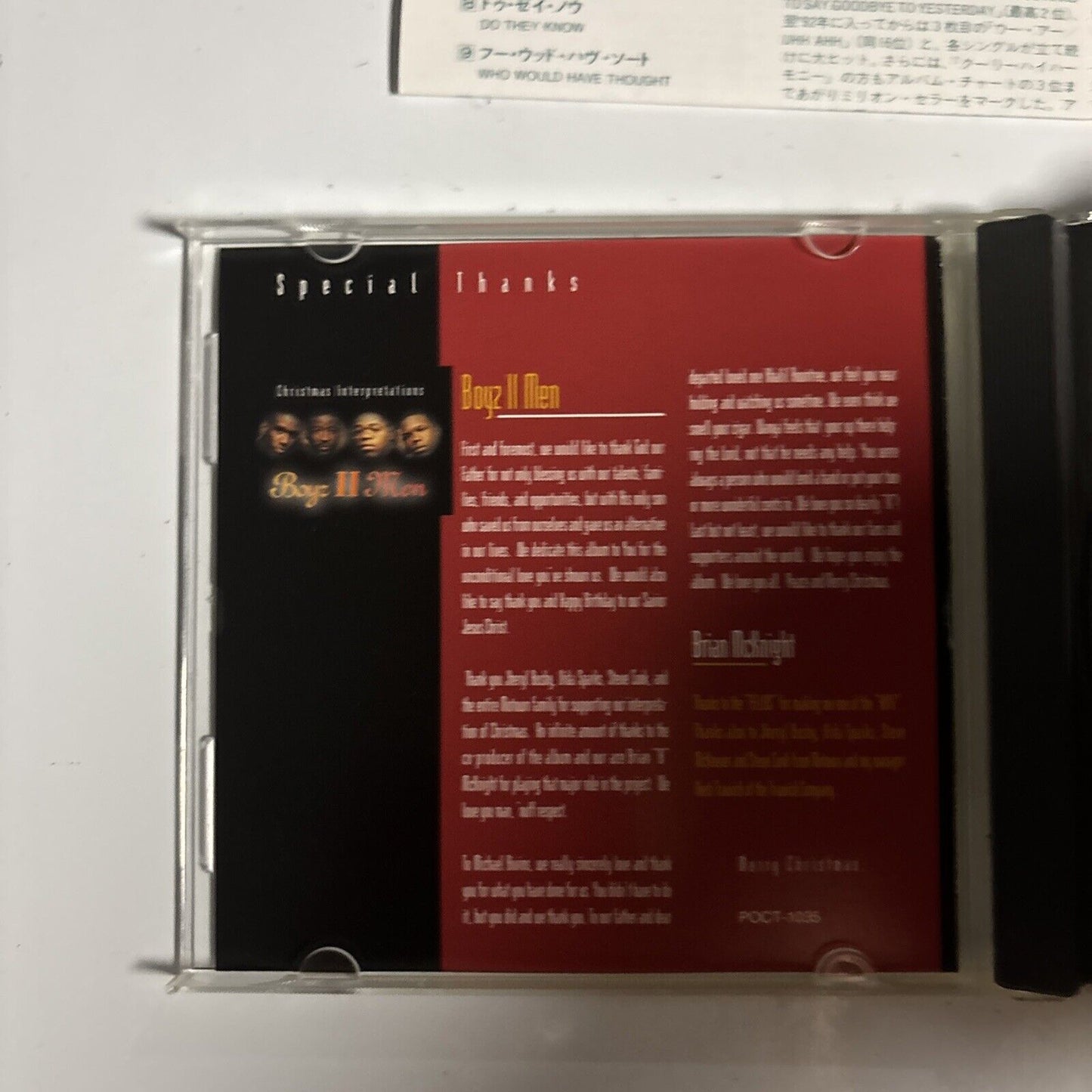 Boyz II Men – Christmas Interpretations (CD, 1993) poct-1035 Japan
