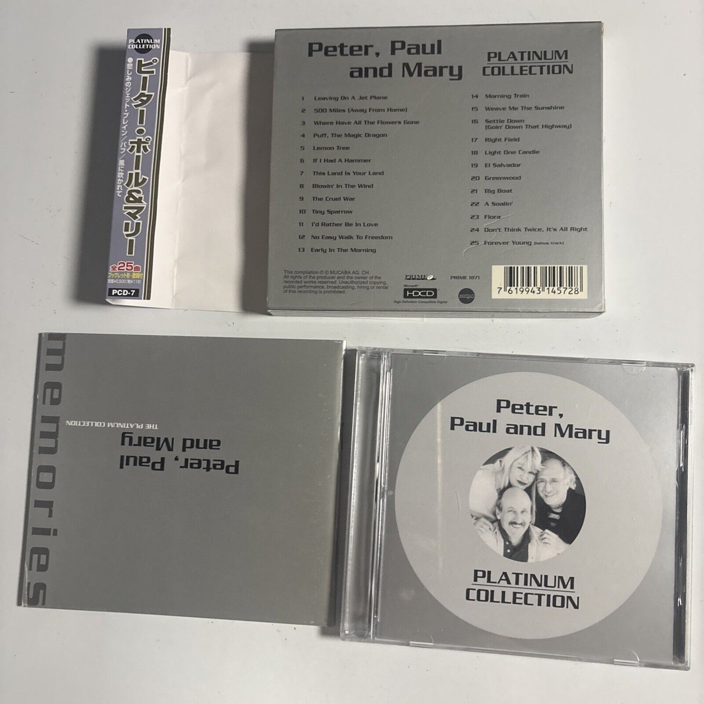 Peter, Paul And Mary – Platinum Collection (CD, HDCD, 2005) pcd-7 Japan obi HDCD