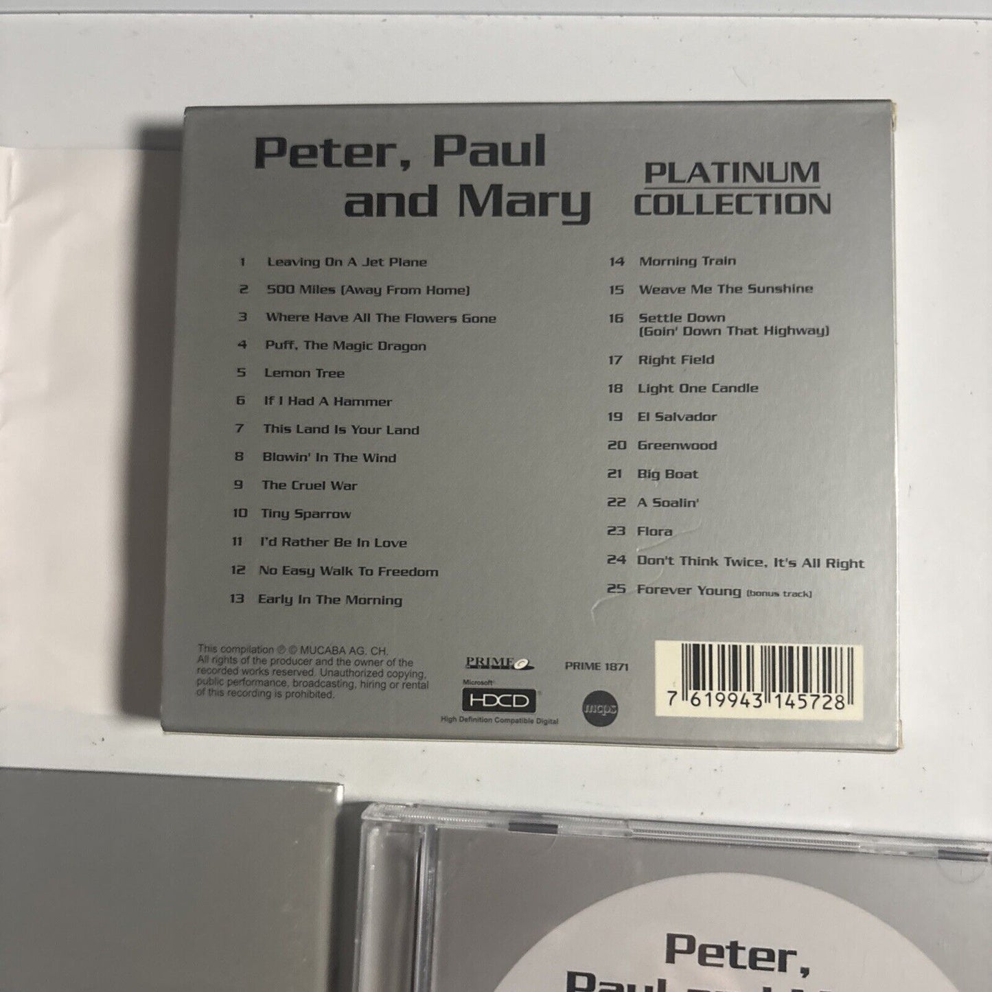 Peter, Paul And Mary – Platinum Collection (CD, HDCD, 2005) pcd-7 Japan obi HDCD