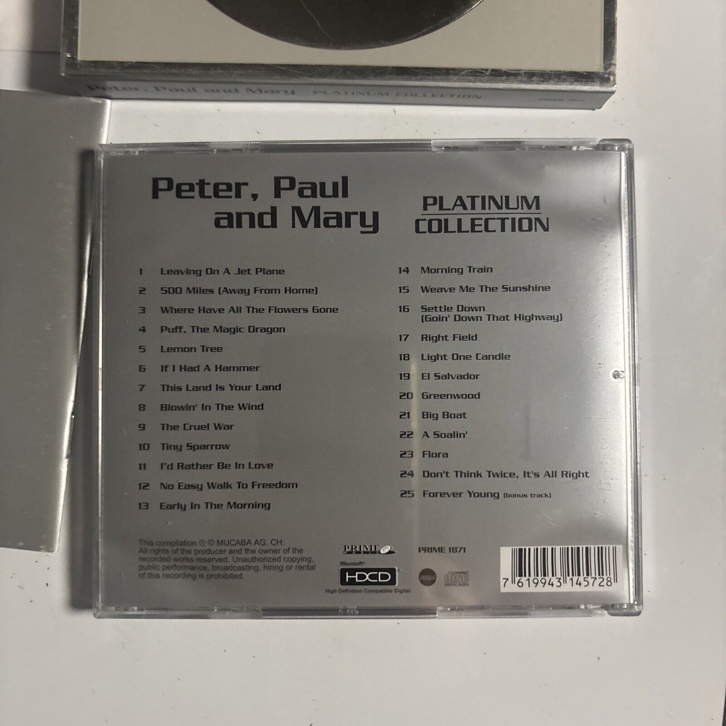 Peter, Paul And Mary – Platinum Collection (CD, HDCD, 2005) pcd-7 Japan obi HDCD