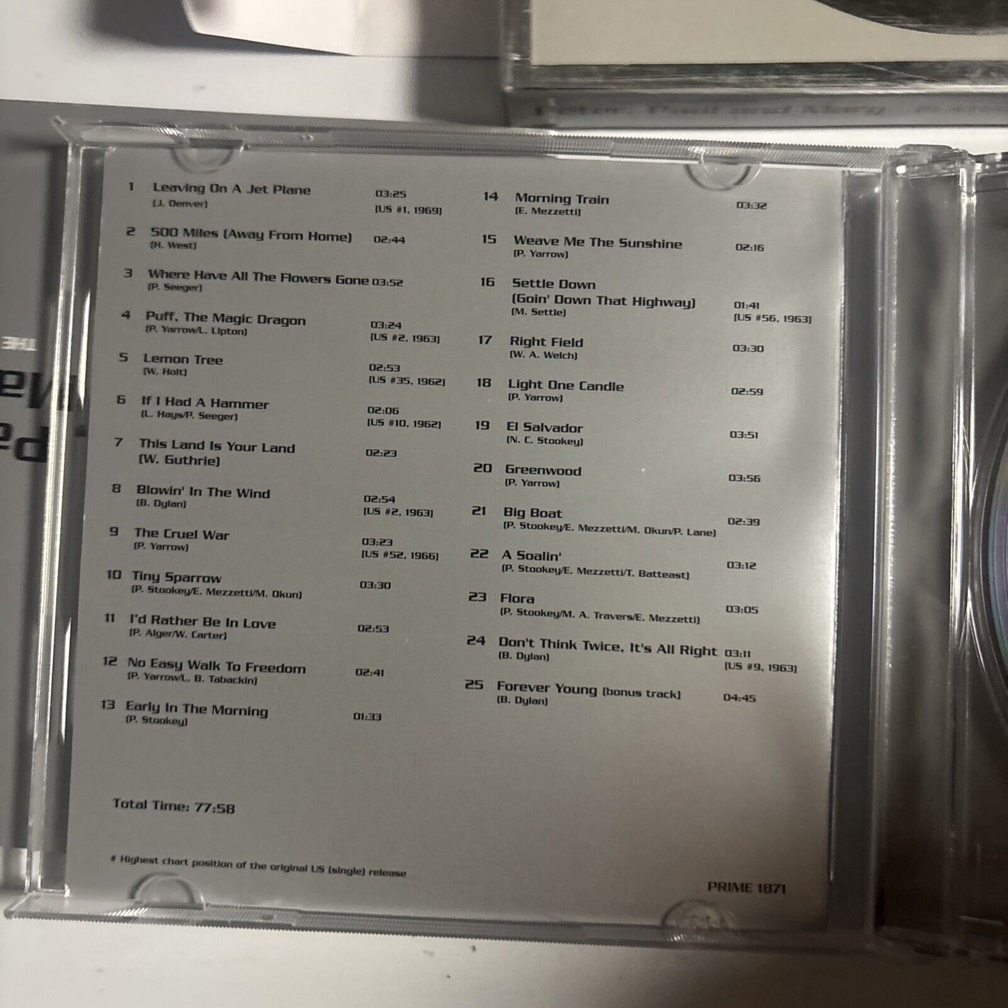 Peter, Paul And Mary – Platinum Collection (CD, HDCD, 2005) pcd-7 Japan obi HDCD