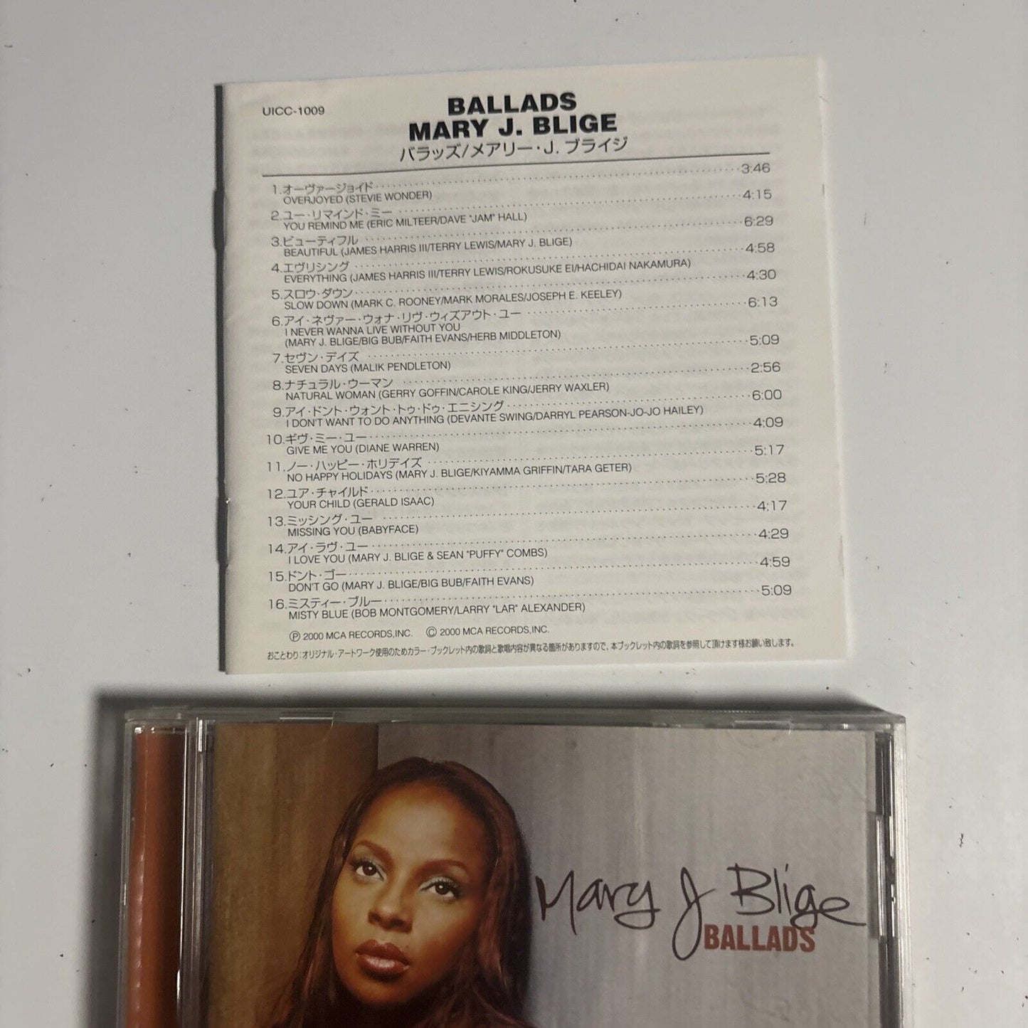 Mary J. Blige – Ballads (CD, 2000) uicc-1009  Japan