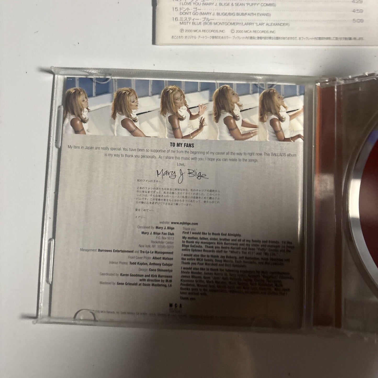 Mary J. Blige – Ballads (CD, 2000) uicc-1009  Japan