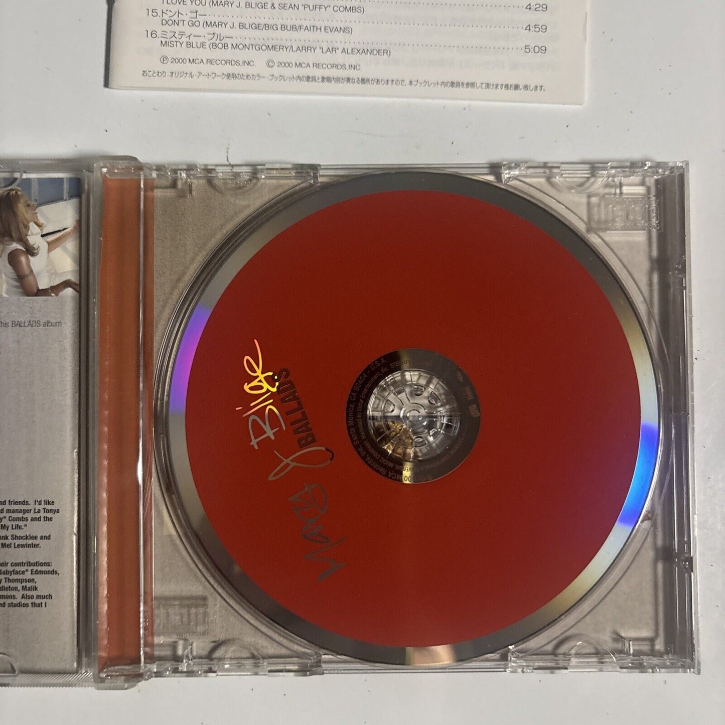 Mary J. Blige – Ballads (CD, 2000) uicc-1009  Japan