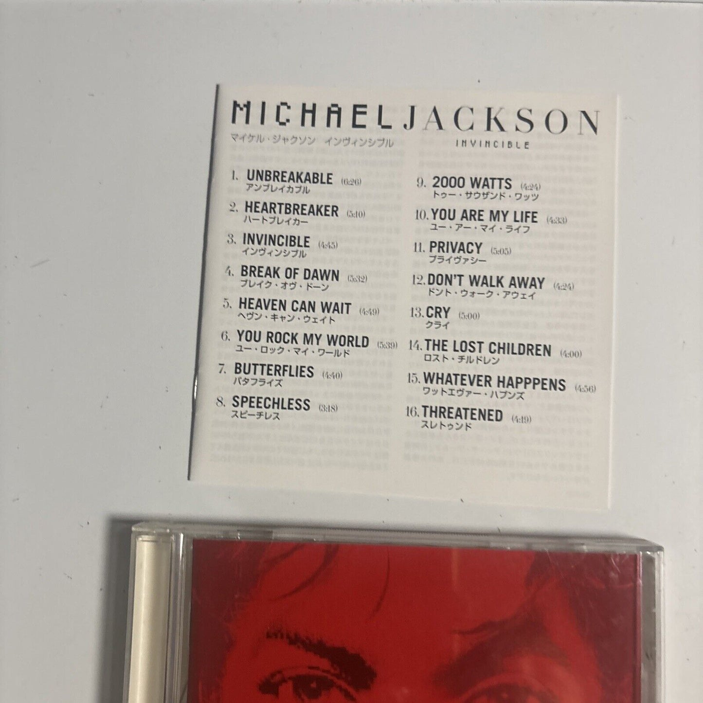 Michael Jackson – Invincible (2001, Red Artwork, CD) EICP 20 Japan