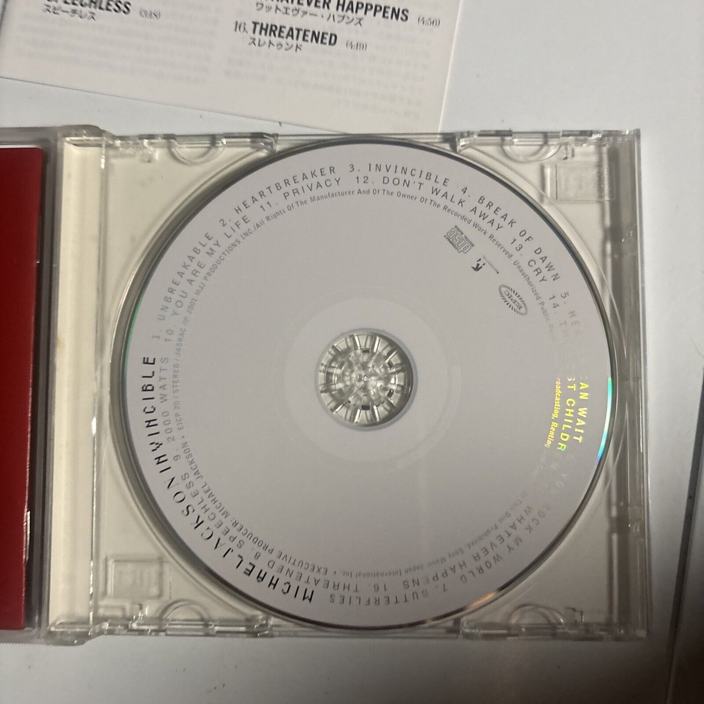 Michael Jackson – Invincible (2001, Red Artwork, CD) EICP 20 Japan