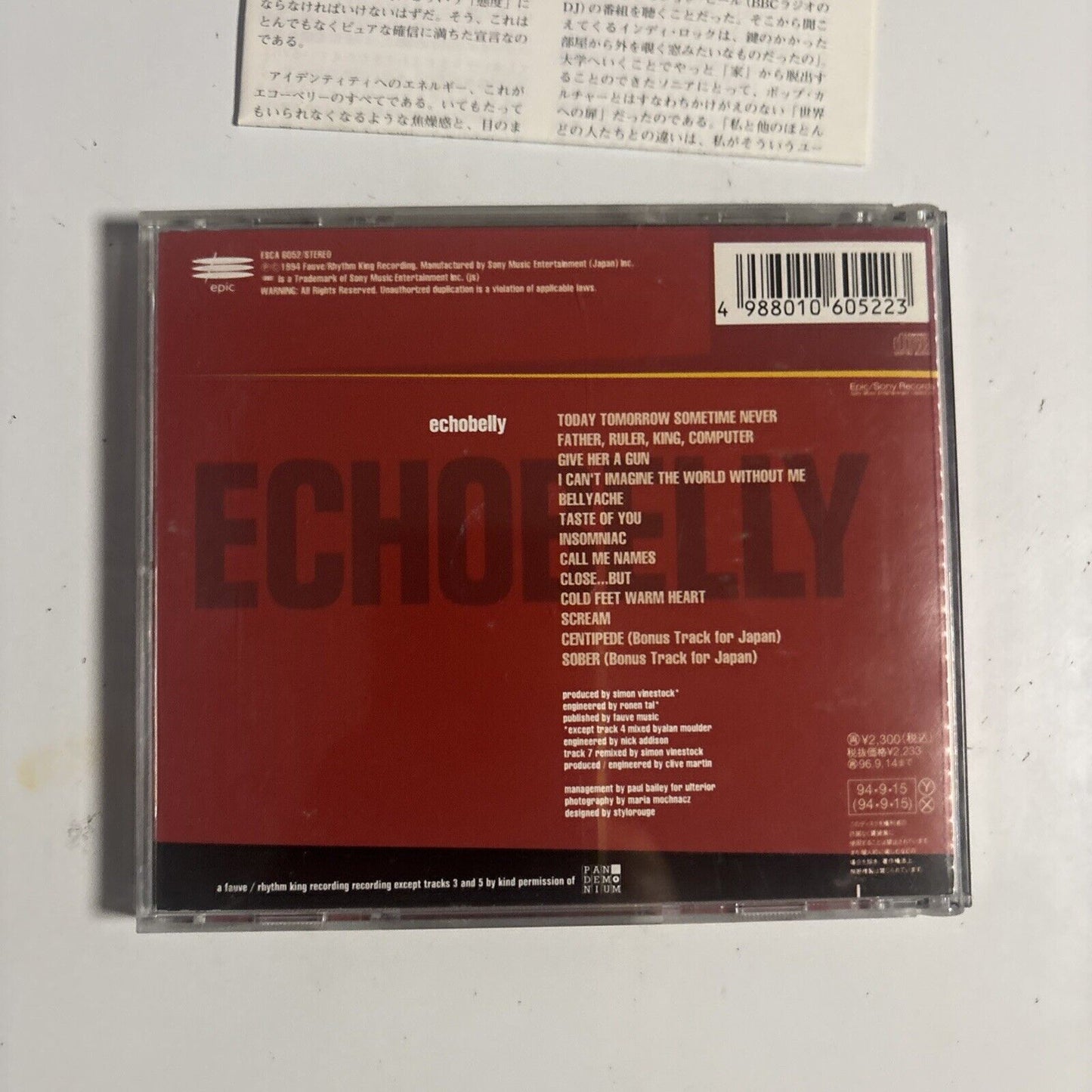 Echobelly – Everyone's Got One (CD, 1994) esca-6052 Japan