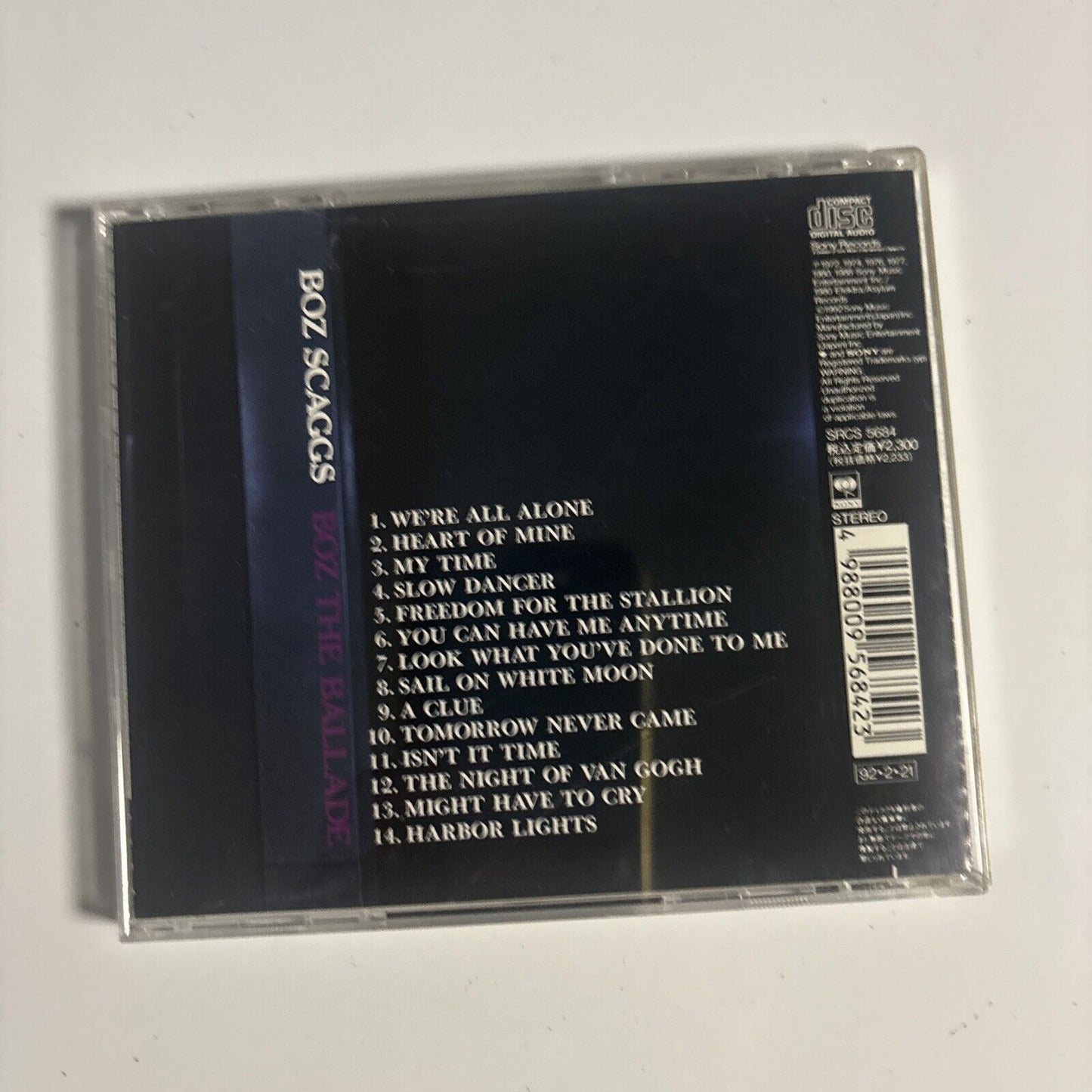 Boz Scaggs – Boz The Ballade (CD, 1992) srcs-5684 Japan