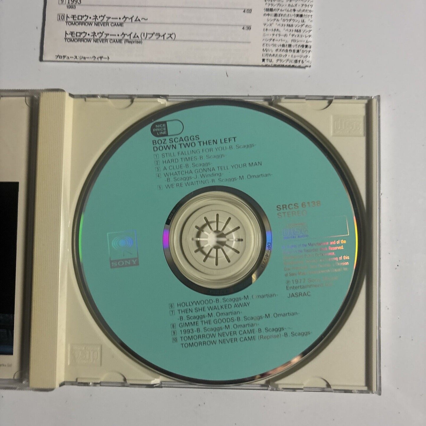 Boz Scaggs – Down Two Then Left (CD, 1977) srcs-6138 Japan