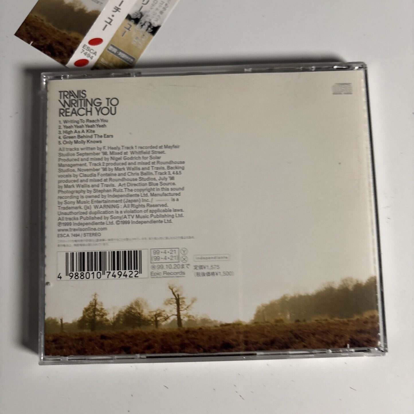 Travis – Writing To Reach You (CD, 1999) esca-7494 Japan obi