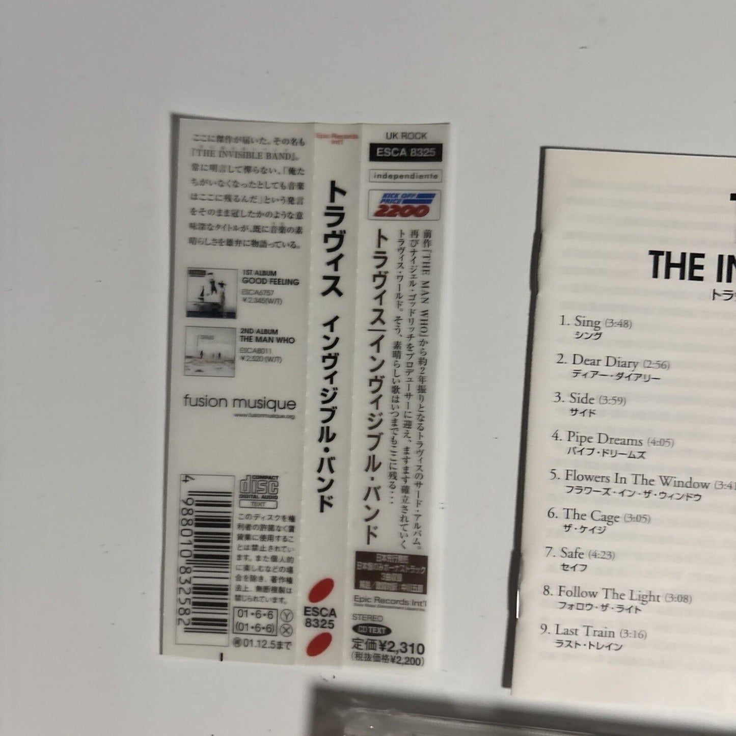 Travis – The Invisible Band (CD, 2001) esca-8325 Japan obi