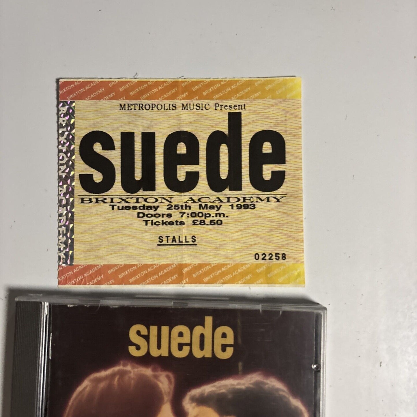 Suede – Suede (CD, 1993) NUDE 1CD  Concert Ticket