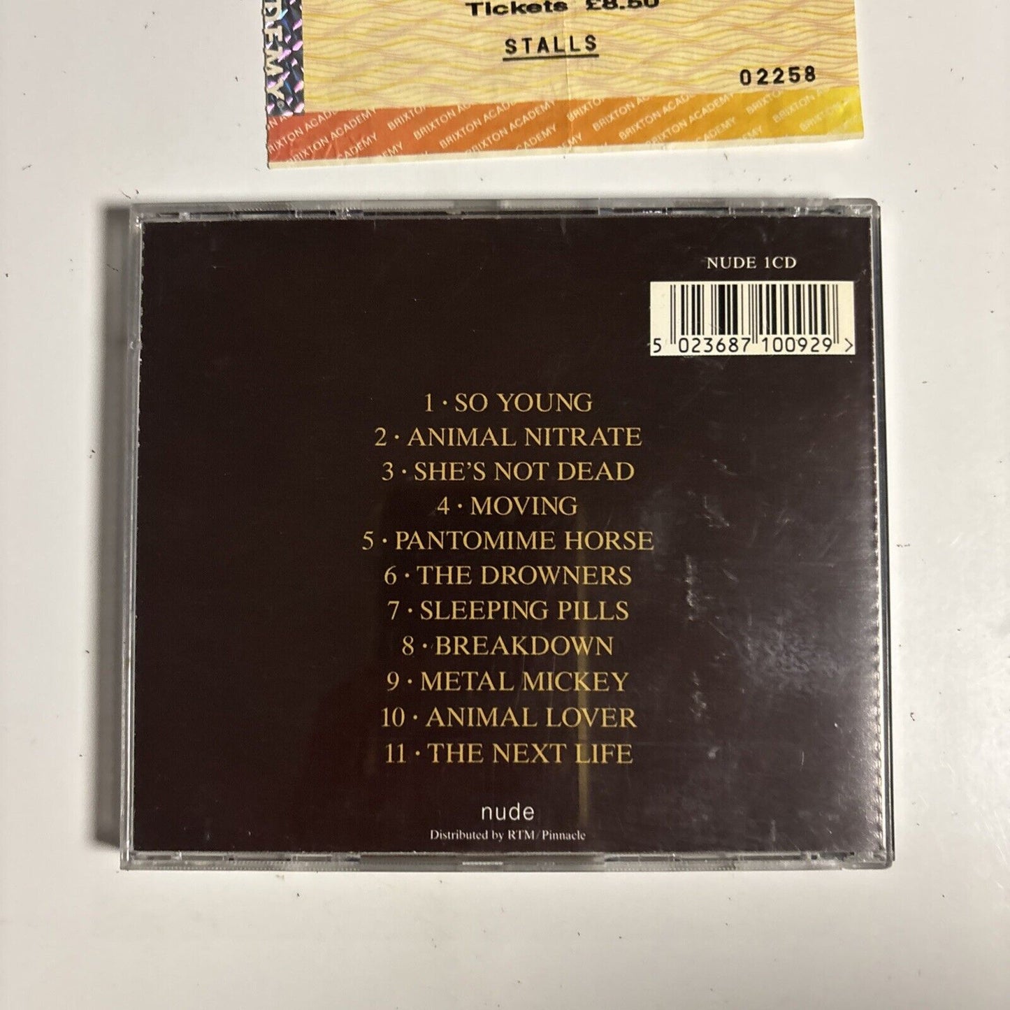 Suede – Suede (CD, 1993) NUDE 1CD  Concert Ticket