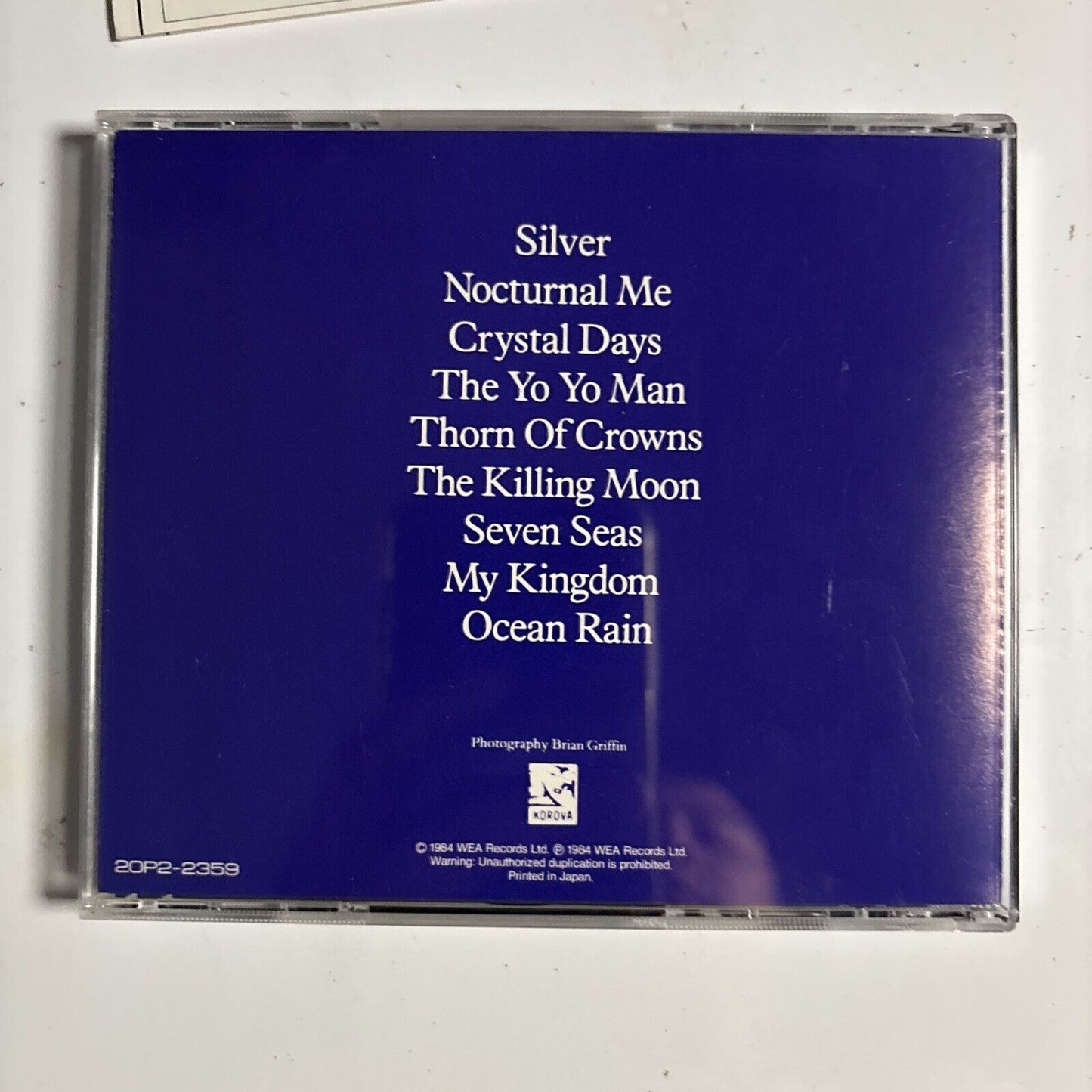 Echo & The Bunnymen – Ocean Rain (CD, 1988) 20p2-2359 Japan