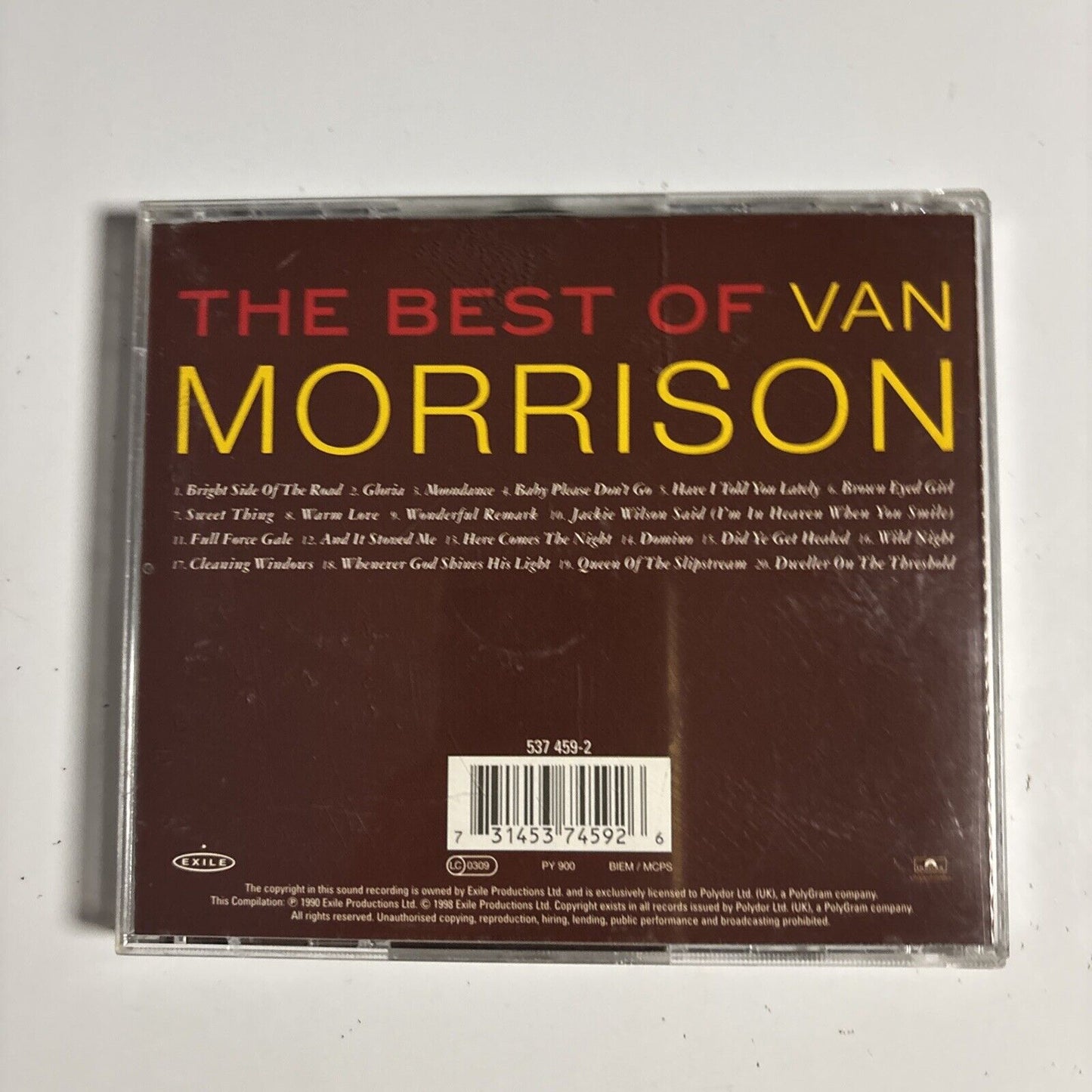 Van Morrison – The Best Of Van Morrison (CD, 1998) 537 459-2