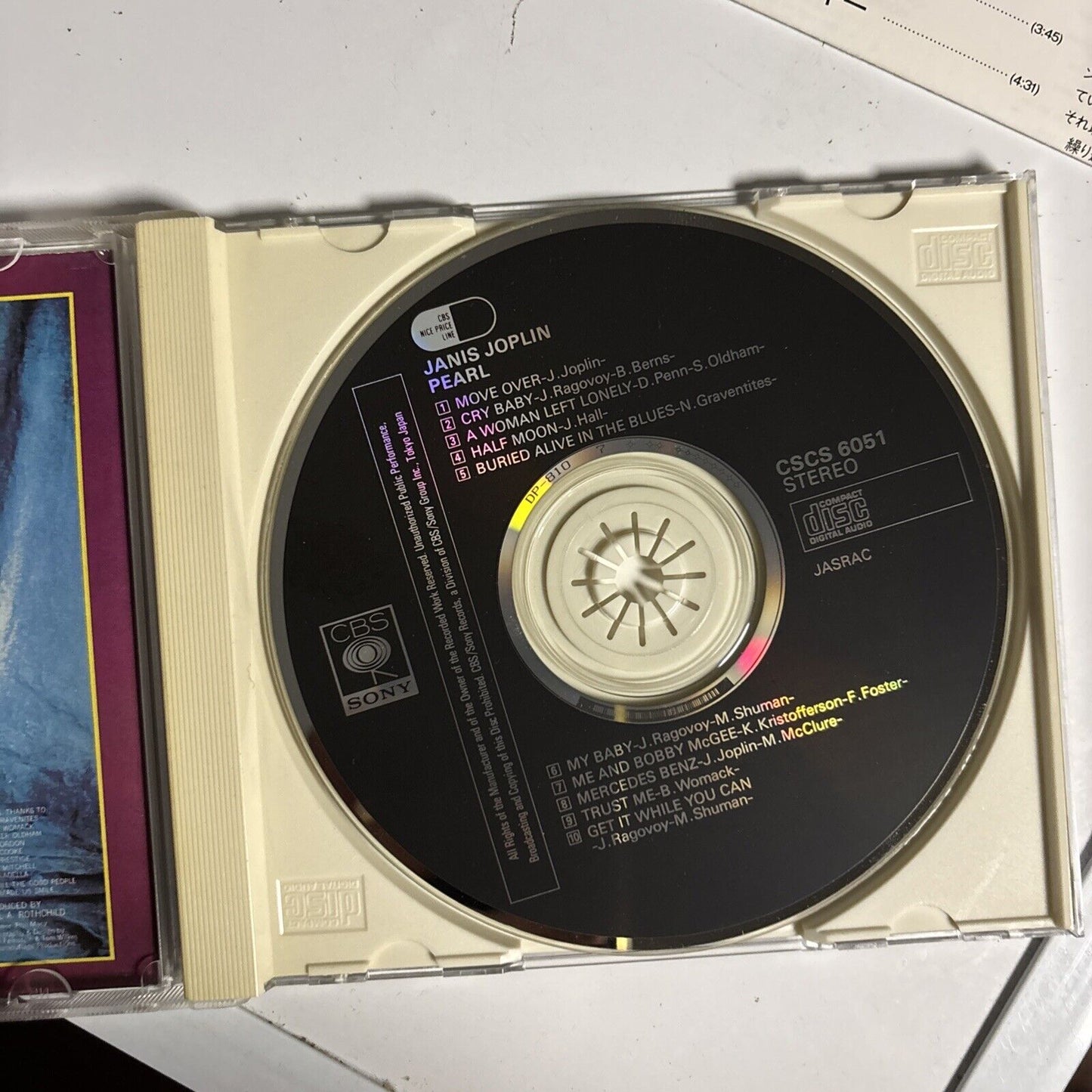 Janis Joplin – Pearl (CD, 1990) CSCS 6051 Japan