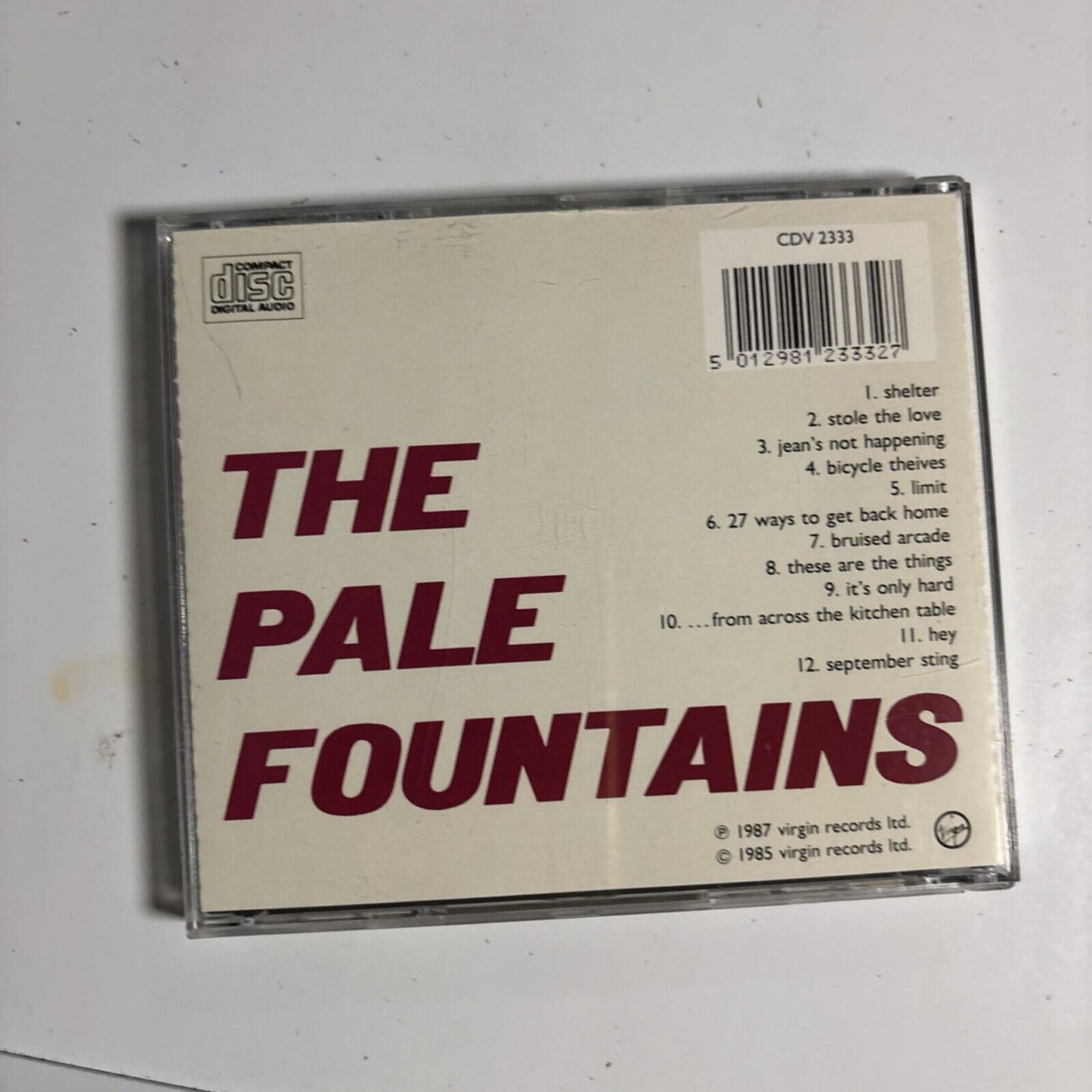 The Pale Fountains – From Across The Kitchen Table (CD, 1990) CDV 2333