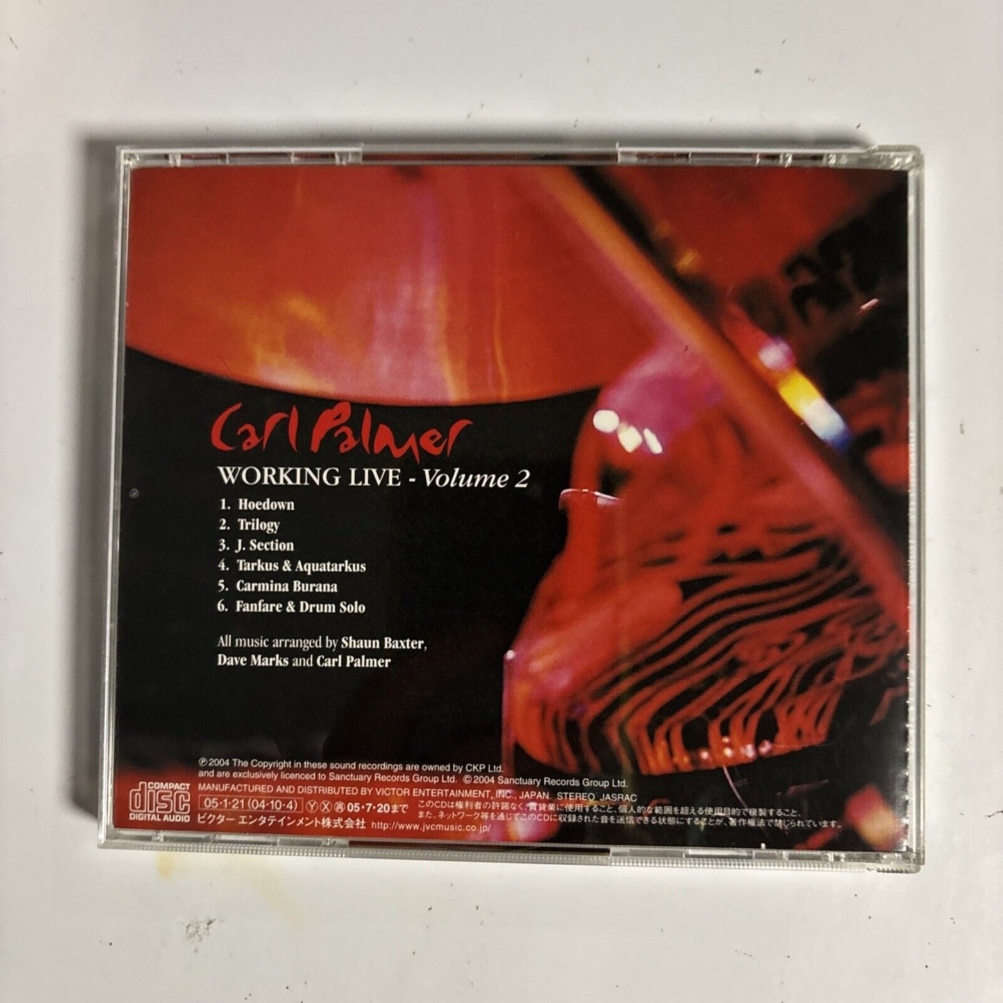 Carl Palmer Band – Working Live - Volume 2 (CD, 2004) vicp-62952 Japan
