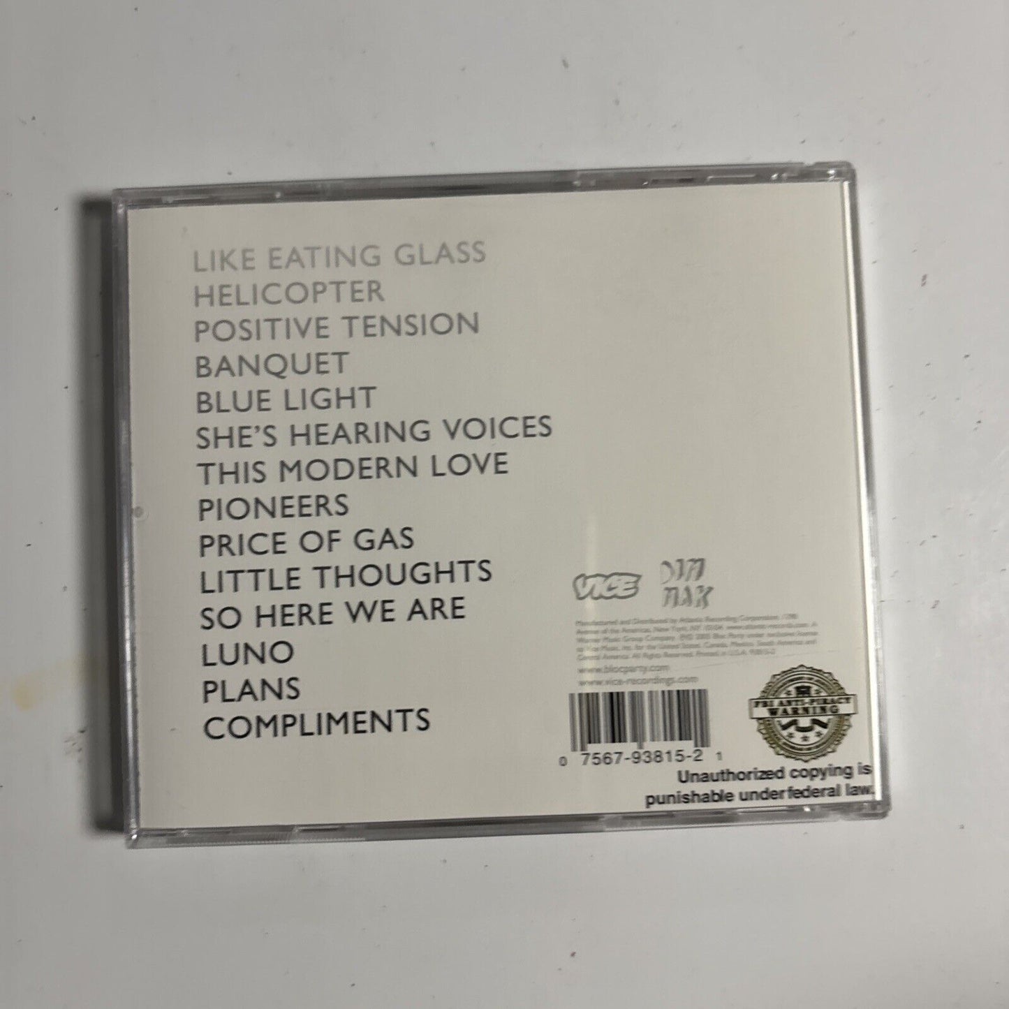 Bloc Party – Silent Alarm (CD, 2005) VICE 93815-2