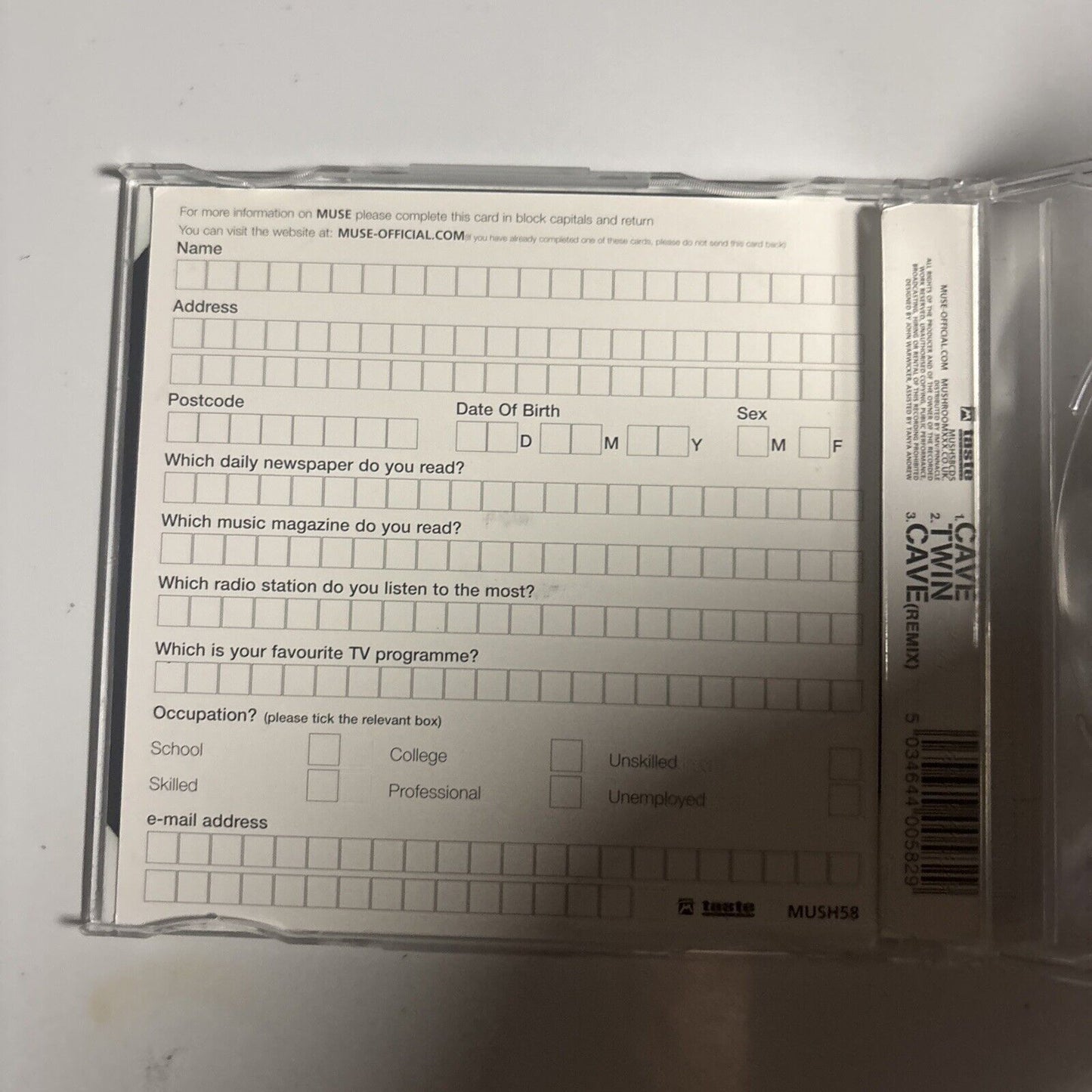 Muse – Cave (1999, CD1, CD) MUSH58CDS