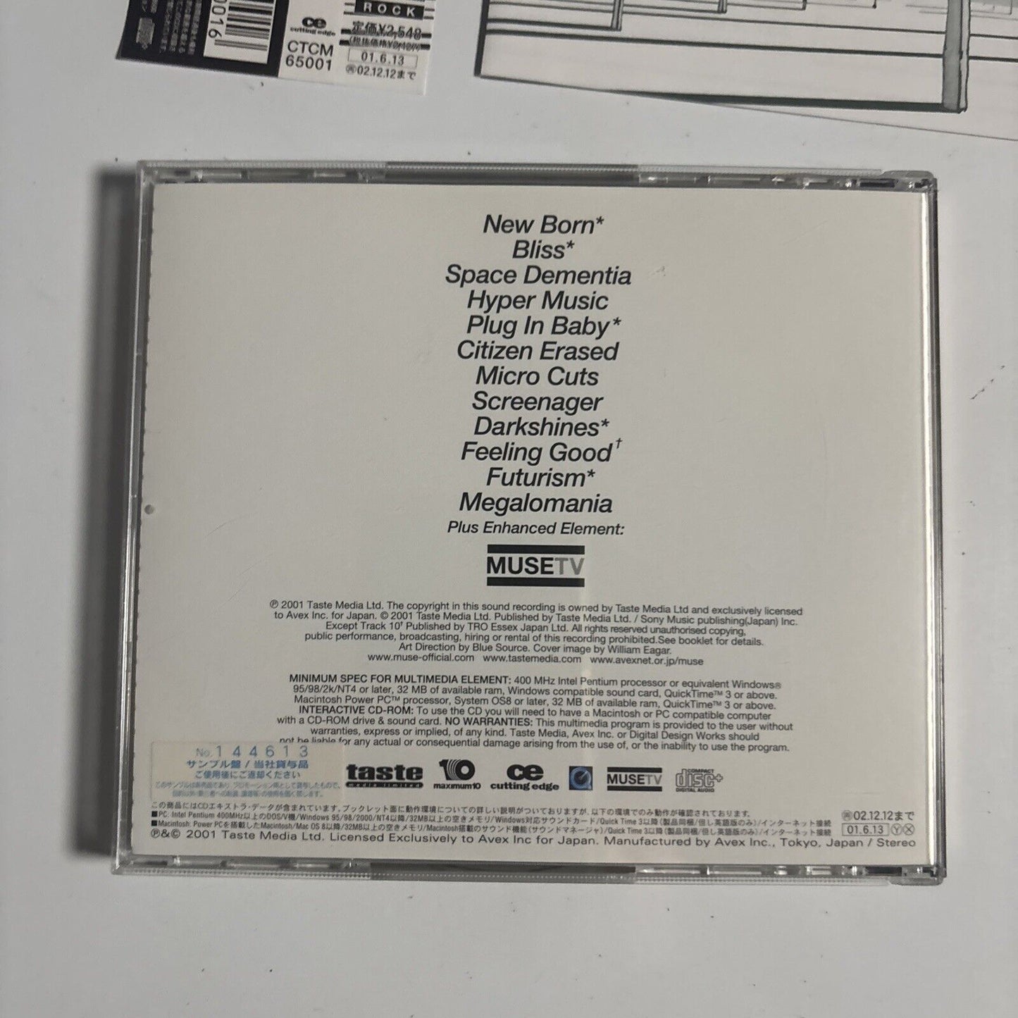 Muse – Origin Of Symmetry (CD, 2001) ctcm-65001 Japan obi, promo