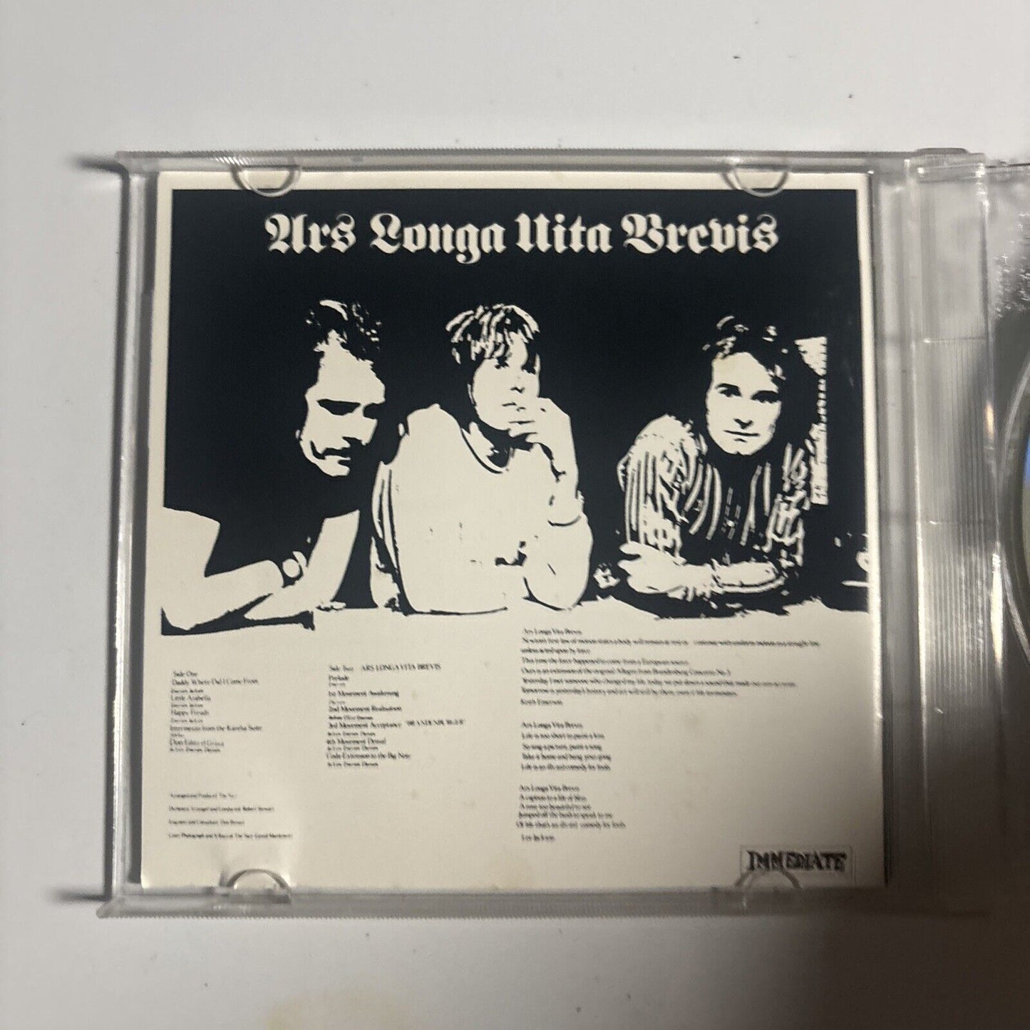 The Nice – Ars Longa Vita Brevis (CD, 1989) 22DN-64 Japan Missing Back Cover