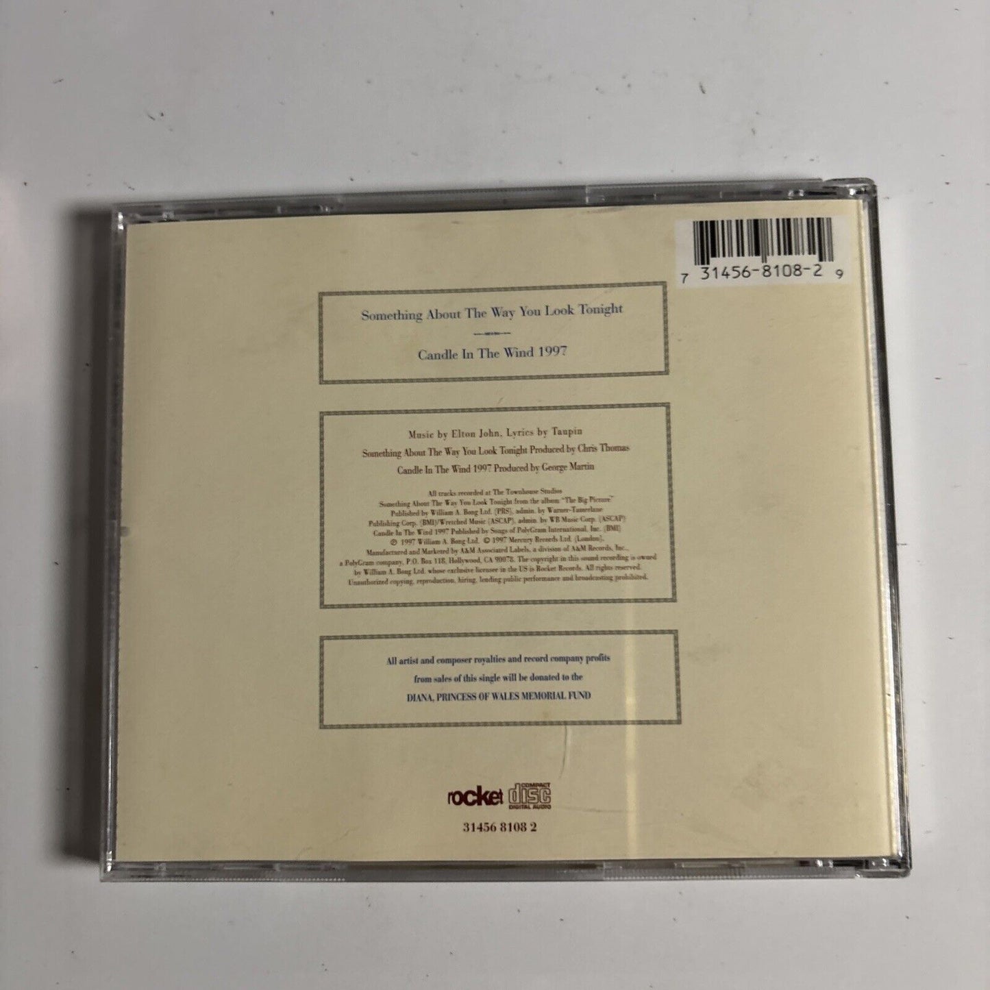 Elton John – Something About The Way You Look Tonight (CD, 1997)